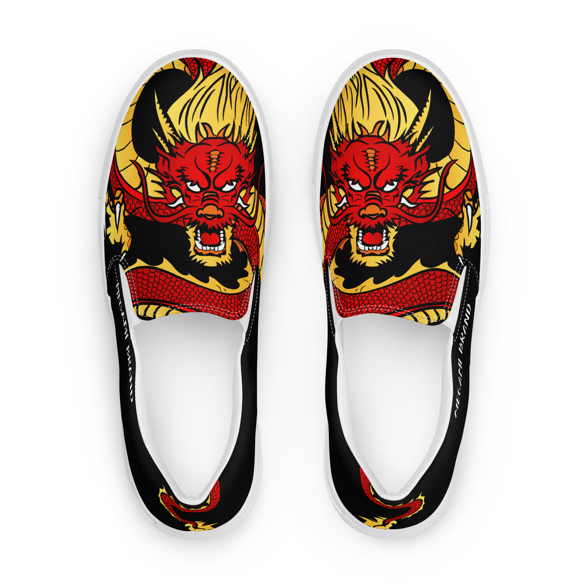 Dragon print slip-on sneakers