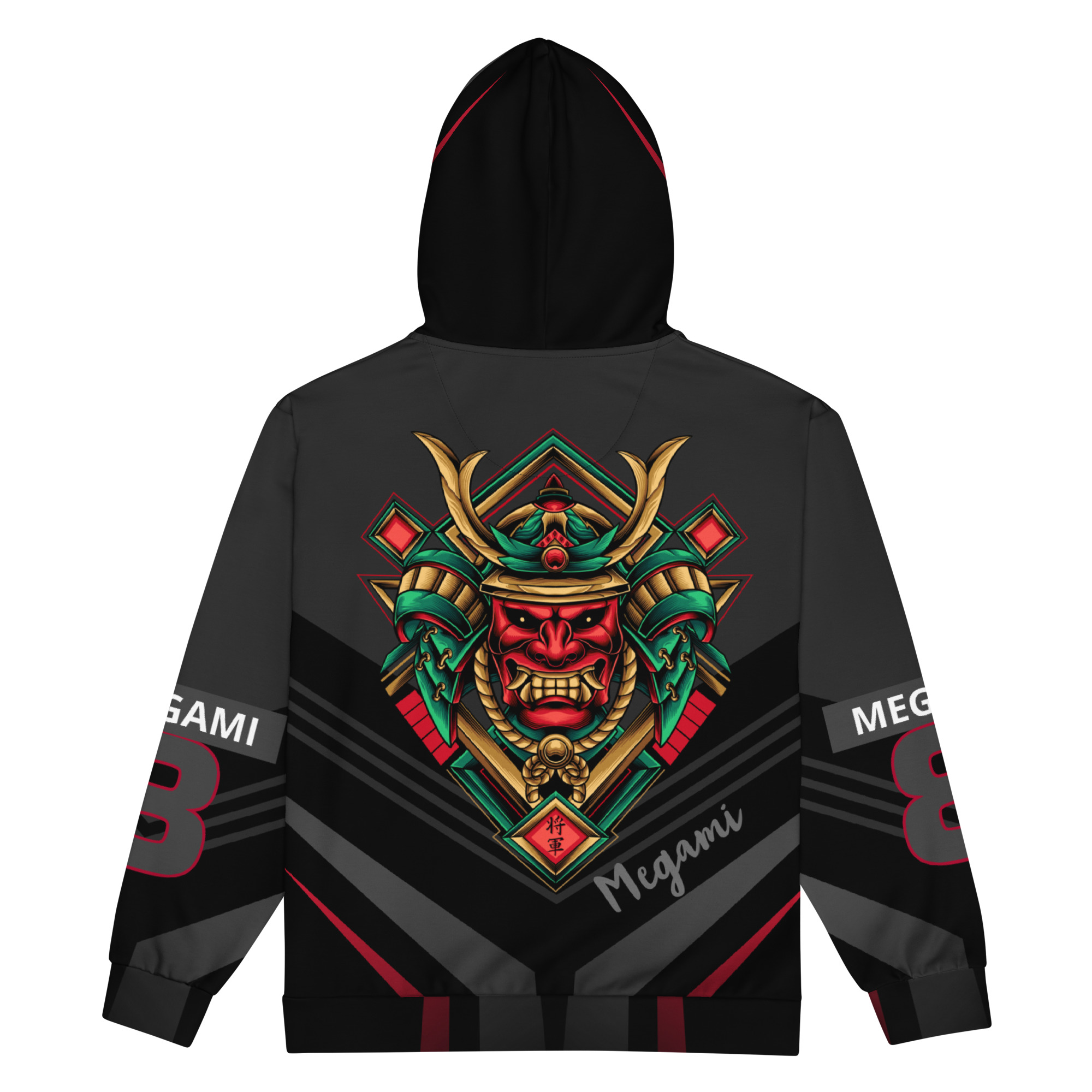 Oni Samurai Hoodie | Modern Black Graphic Hoodie