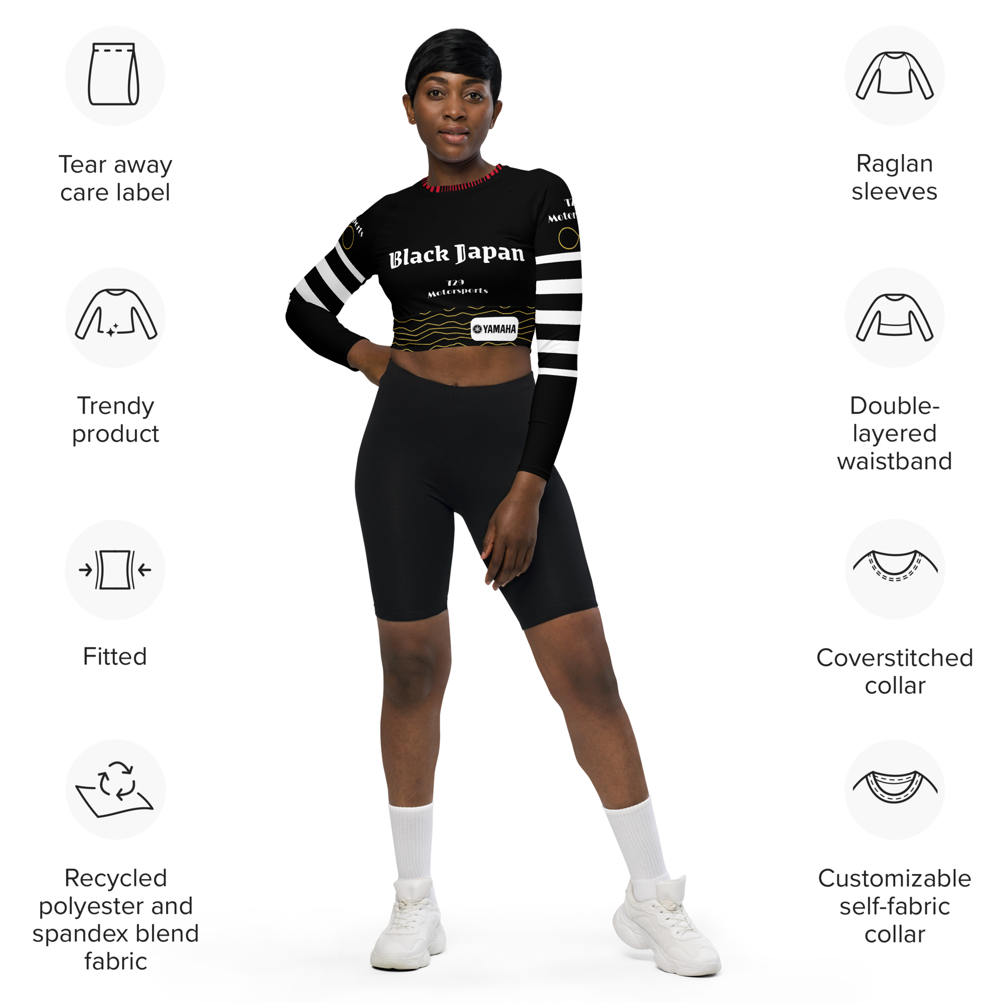 Black Japan Motorsports Crop Top