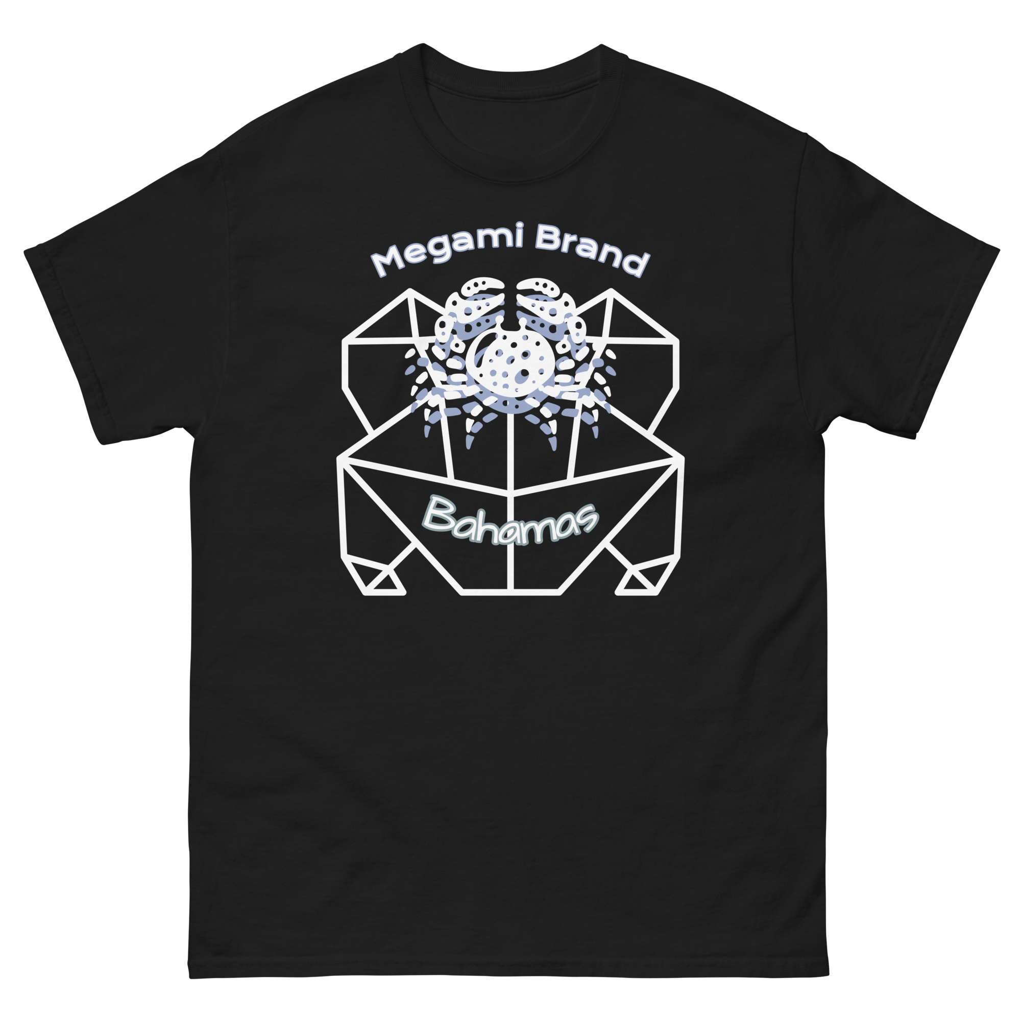 Geo Crab Tee | Megami Brand Black T-Shirt | Bahamas
