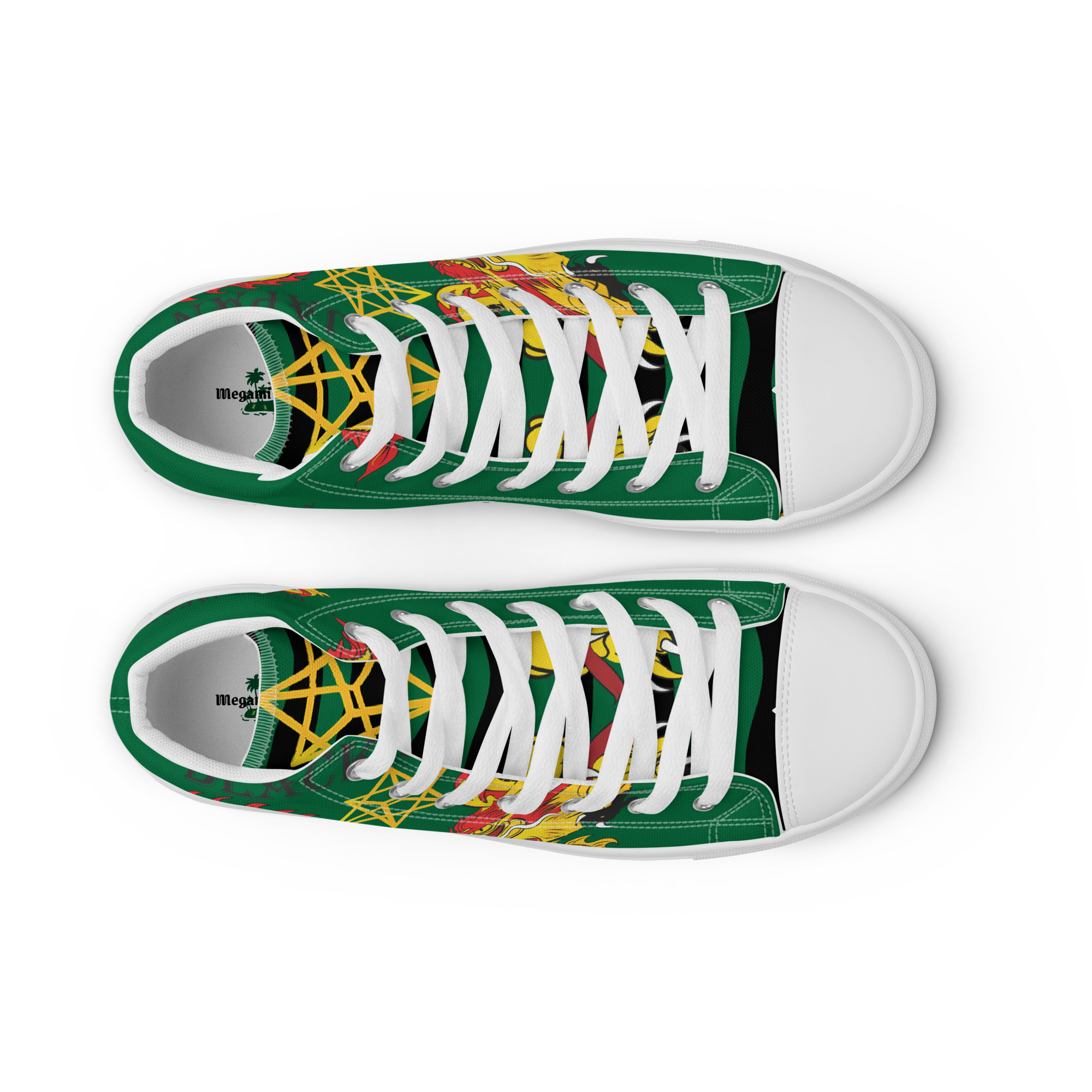 Logo Canvas Sneakers | Dragon Design High-Top Sneakers