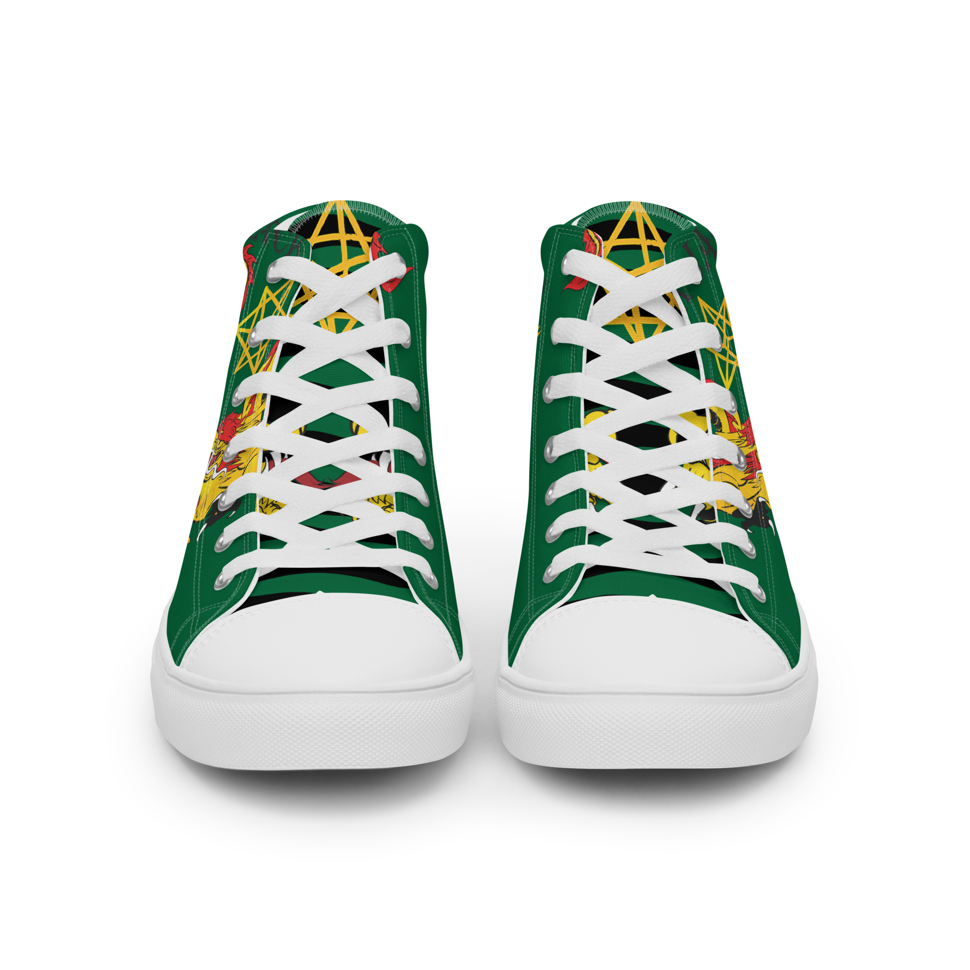 Logo Canvas Sneakers | Dragon Design High-Top Sneakers