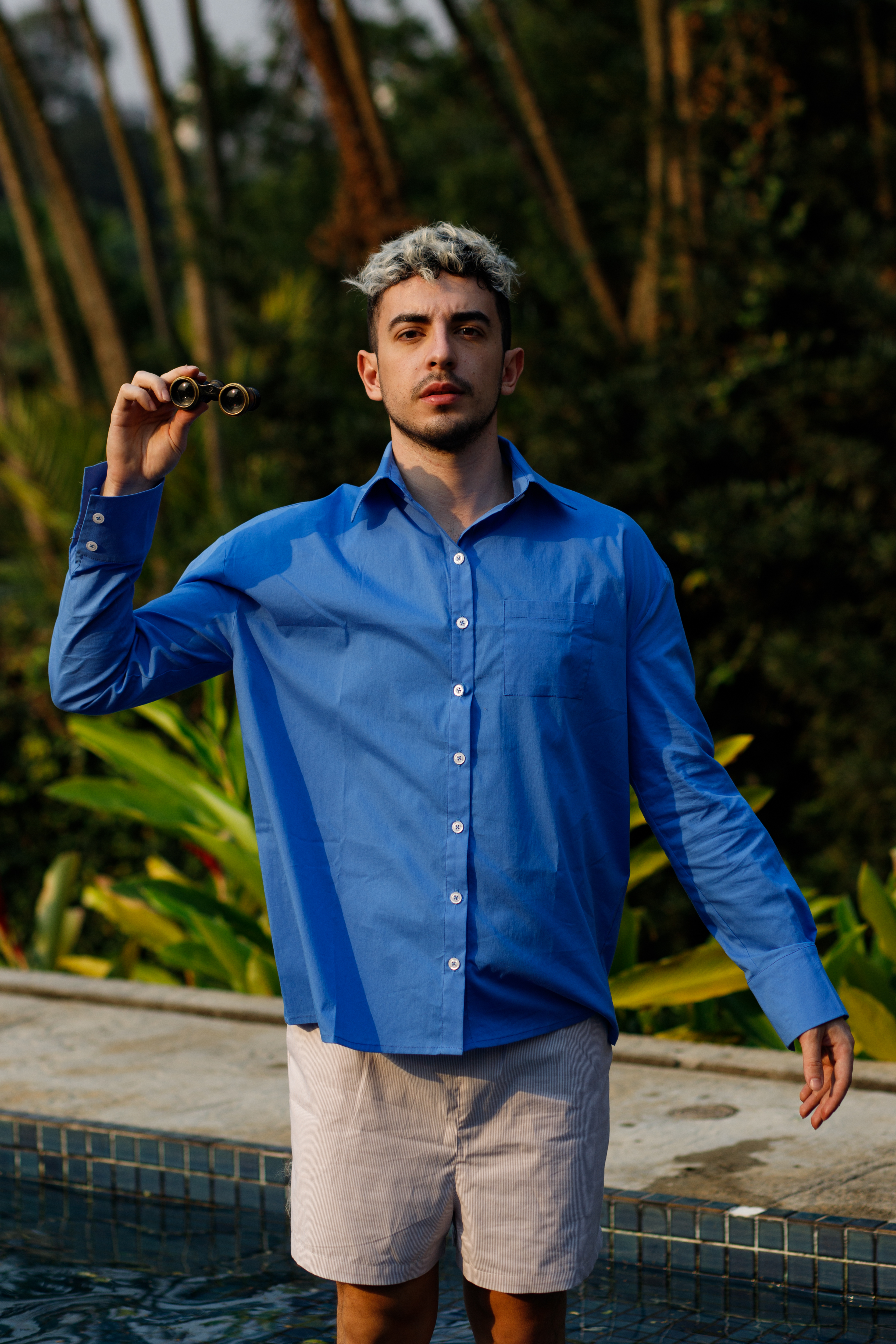 Short Samba Listrado Areia