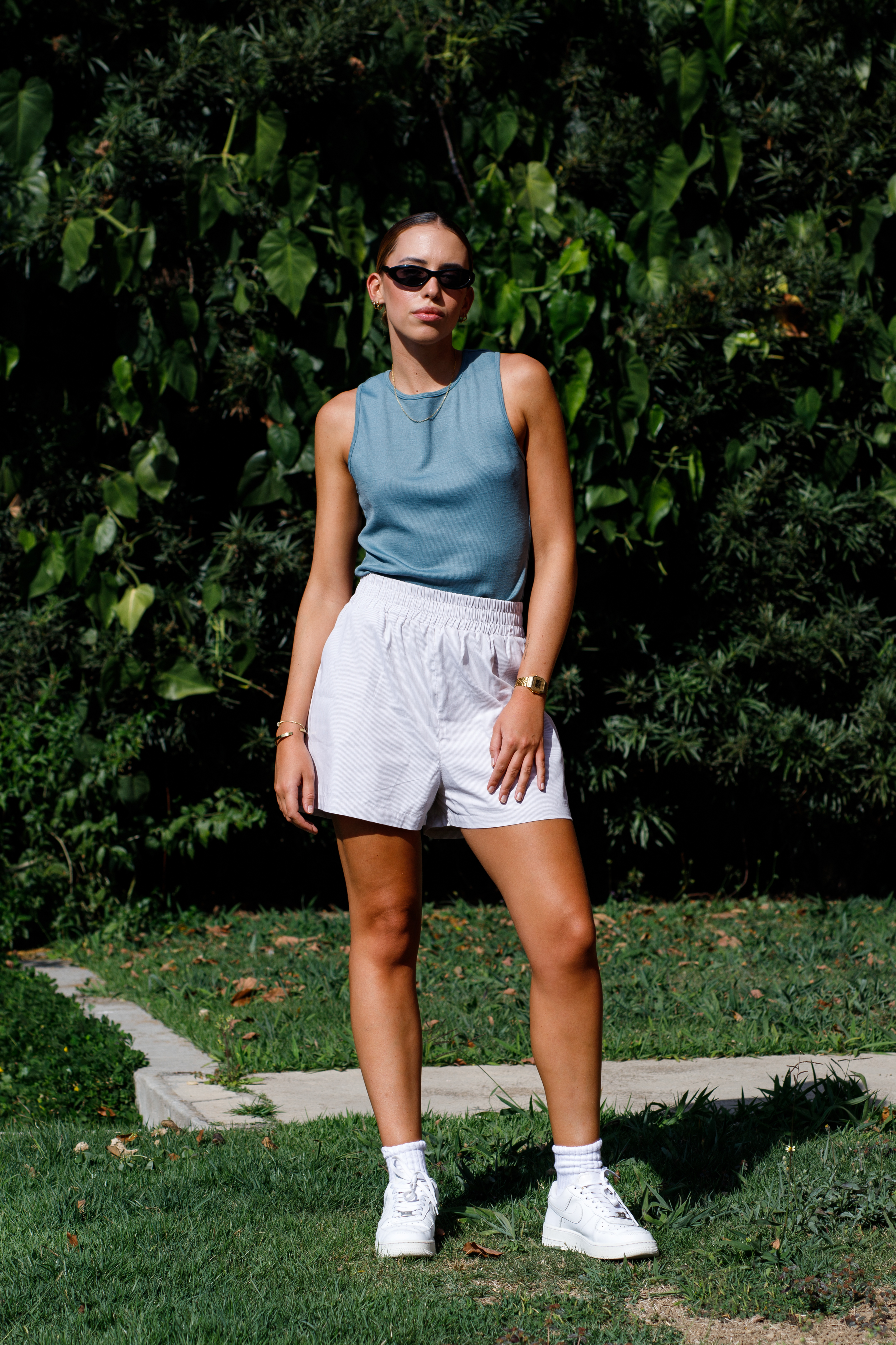 Short Samba Listrado Areia