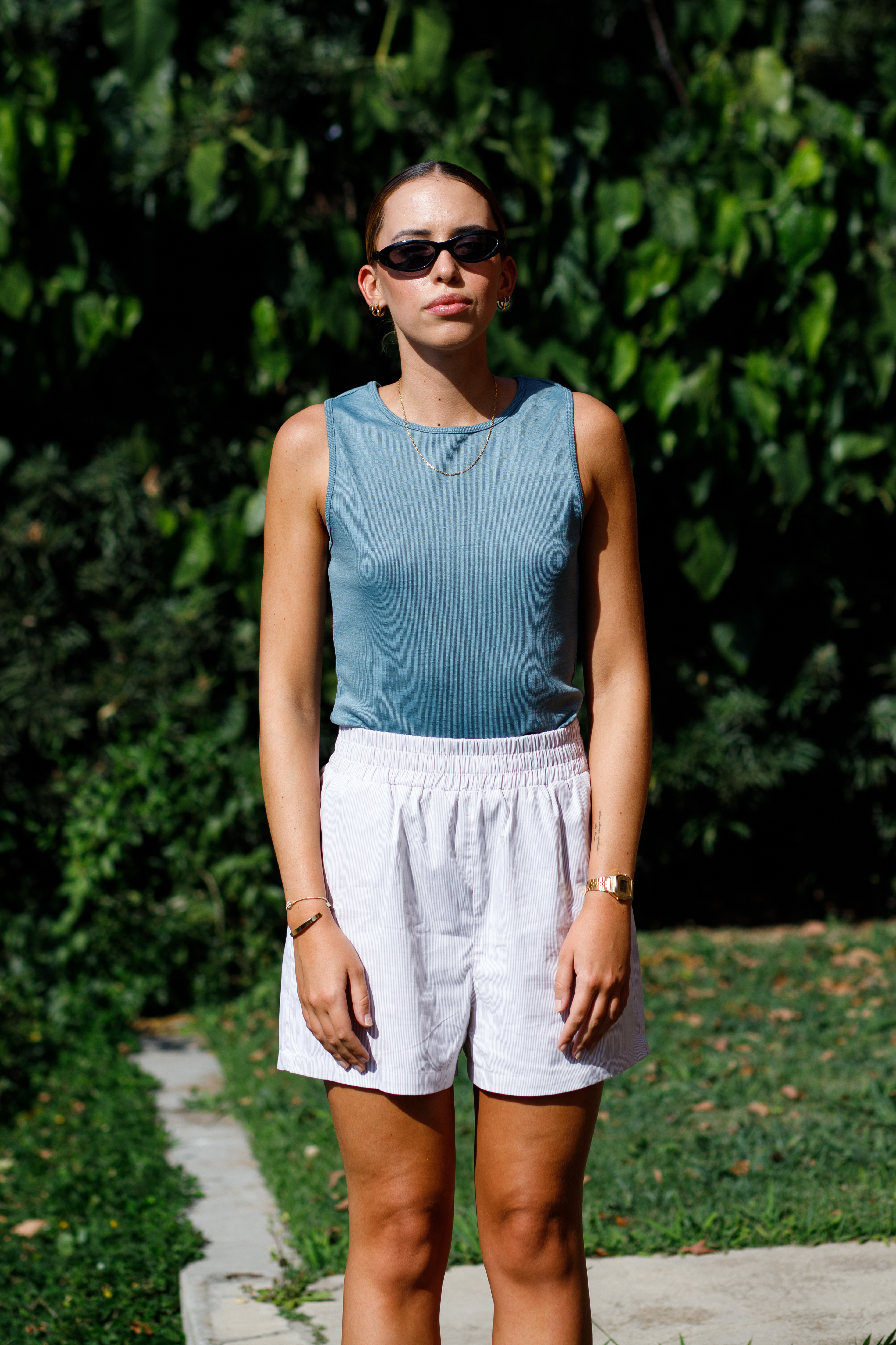 Short Samba Listrado Areia