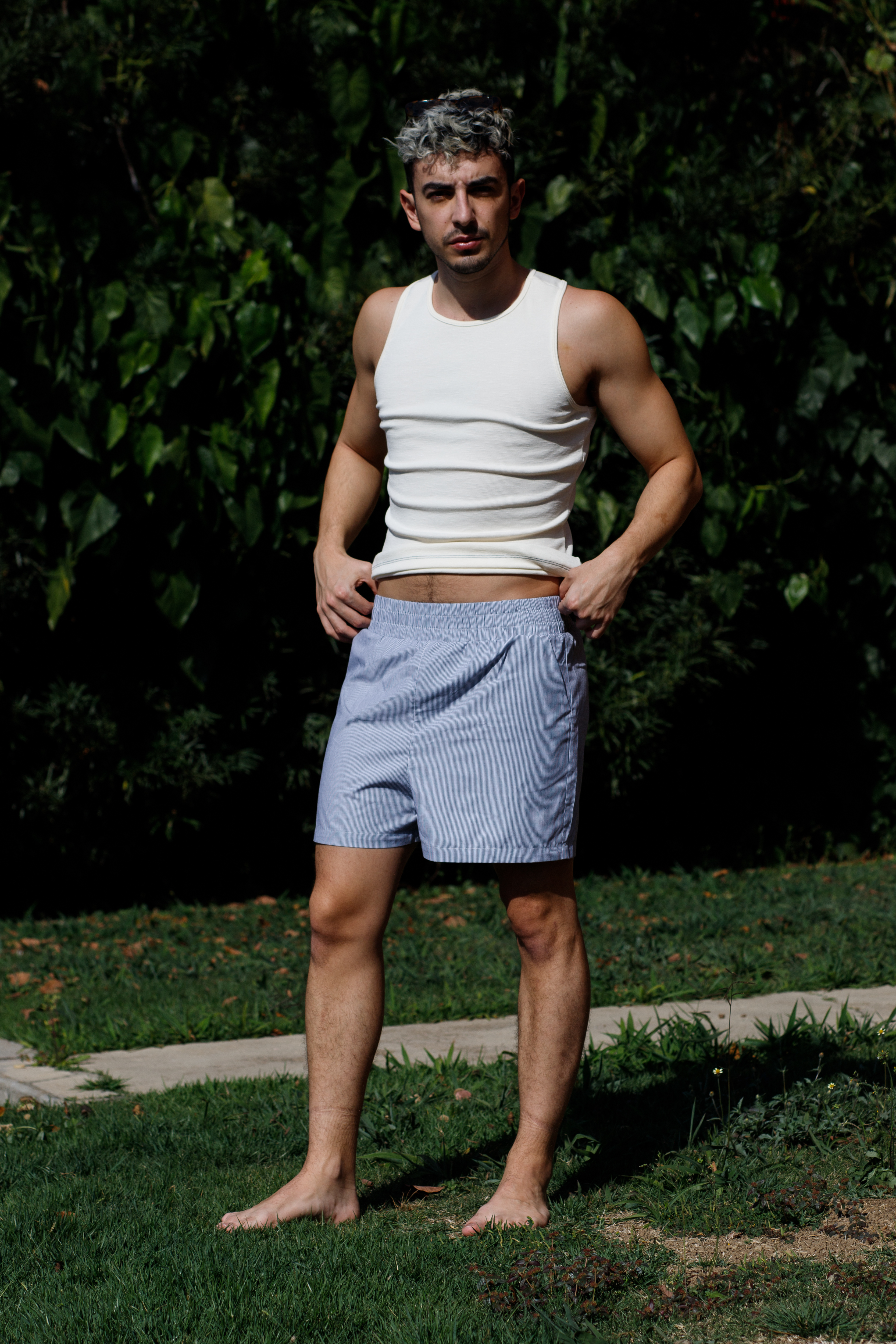 Short Samba Listrado Azul