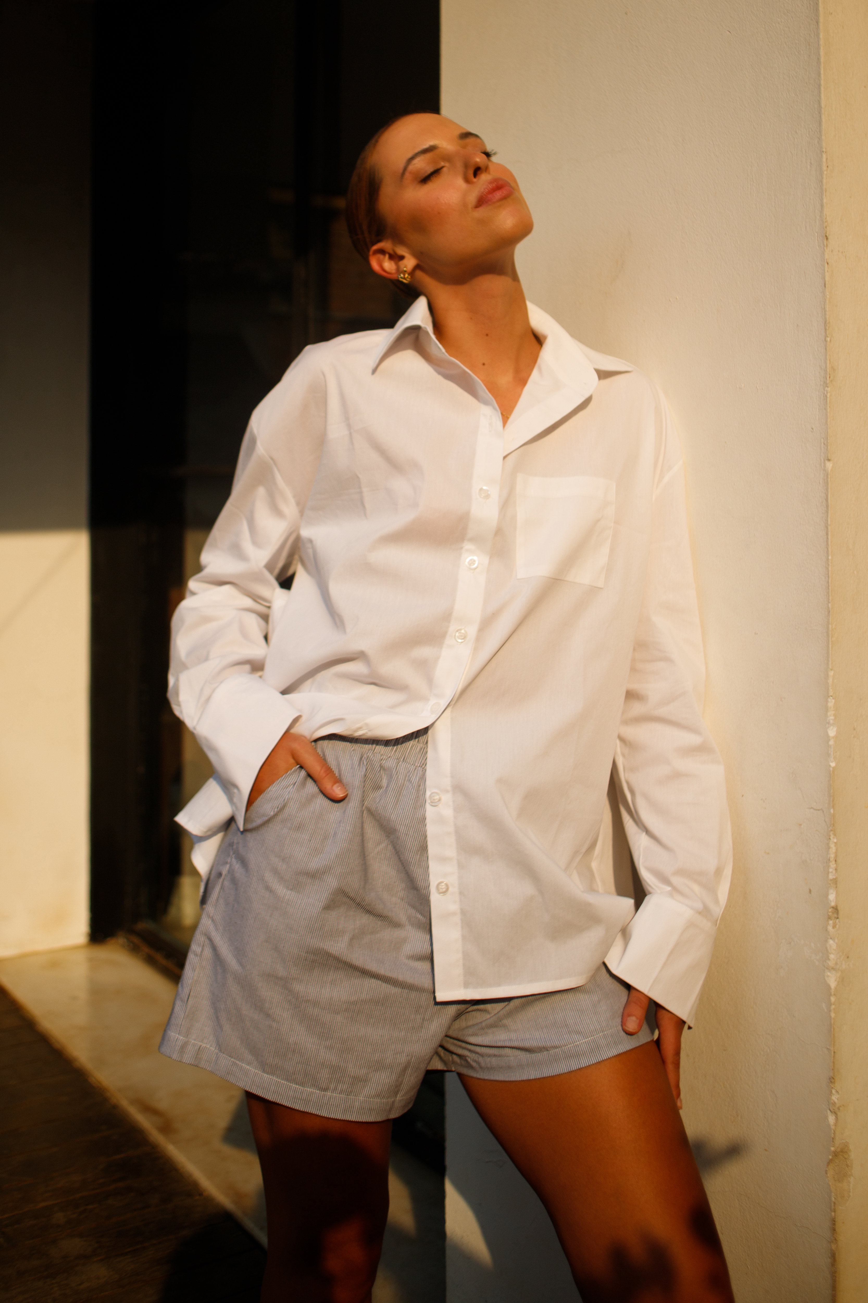 Short Samba Listrado Azul