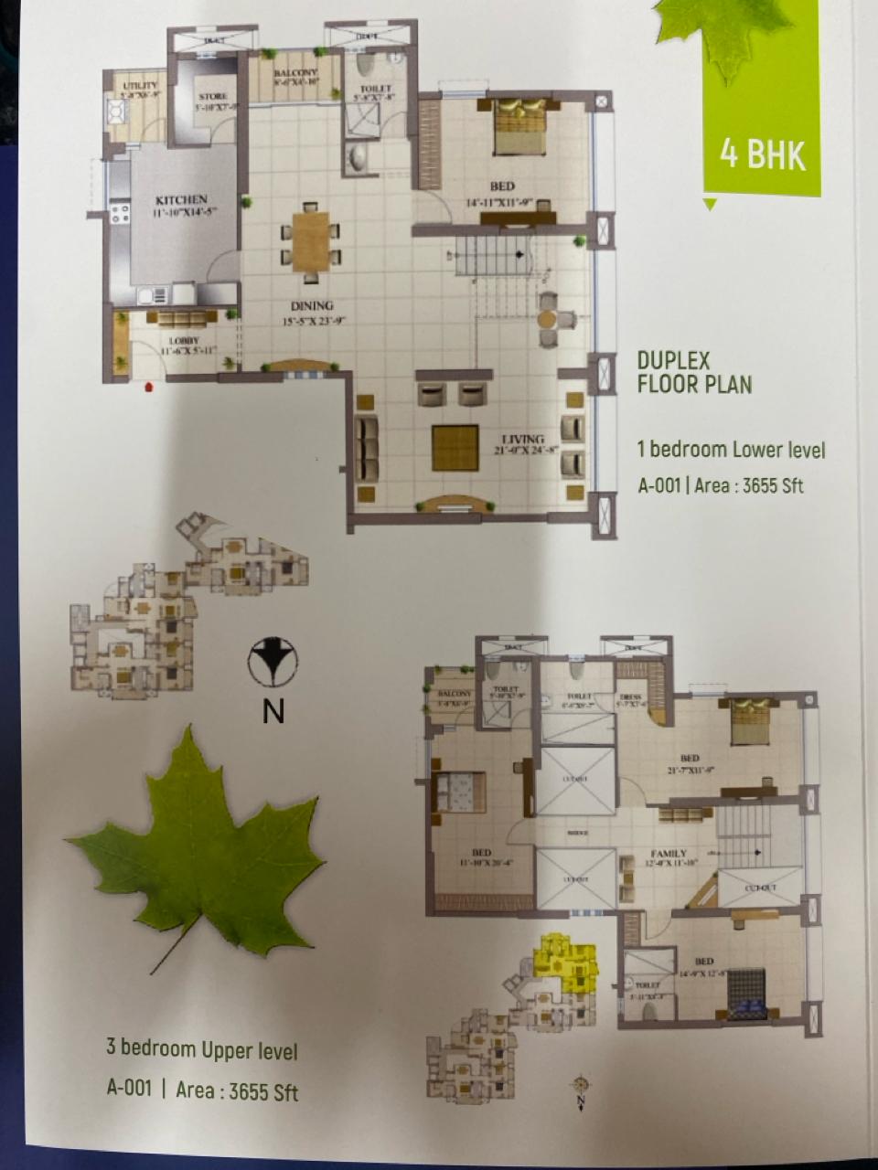 4 beds 5 baths Flat In HM Tropical Tree, RT Nagar