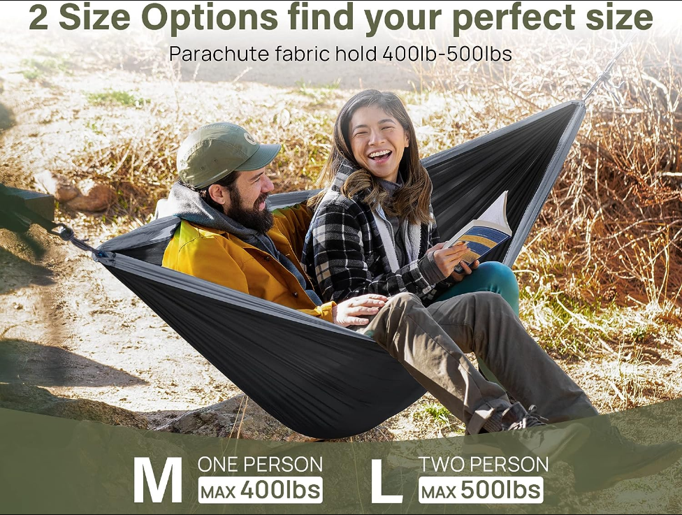  Camping Hammock Double & Single Portable Hammocks Camping Accessories for Outdoor, Indoor, Backpacking, Travel, Beach, Backyard, Patio, Hiking