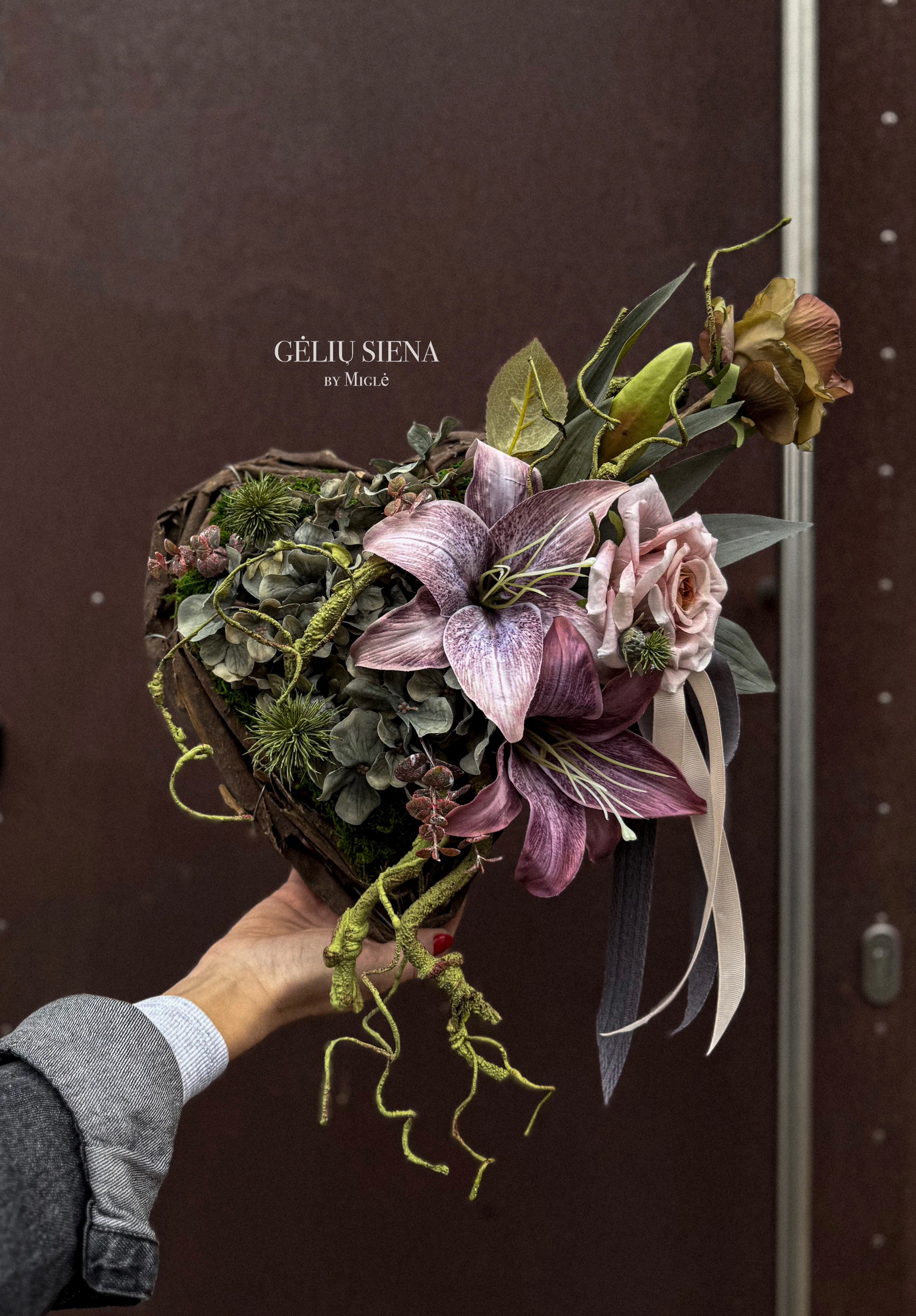 Vėlinių kompozicija "širdelė"