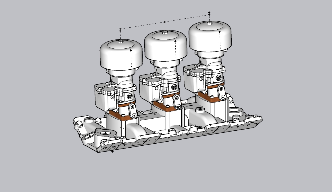 Manifold and Carbs, 3x2, SBC