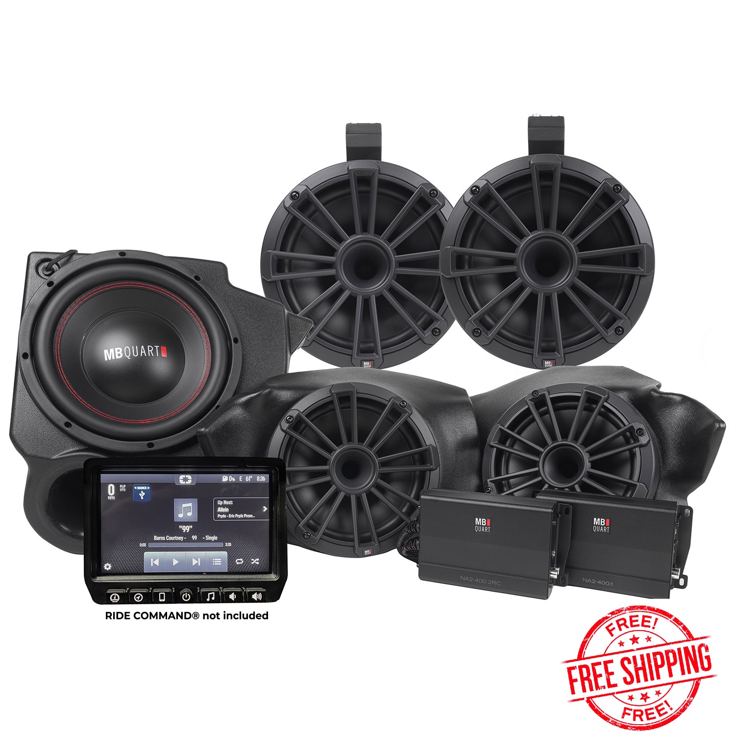 MB Quart Stage 5 Polaris RZR Tuned System designed for RIDE COMMAND