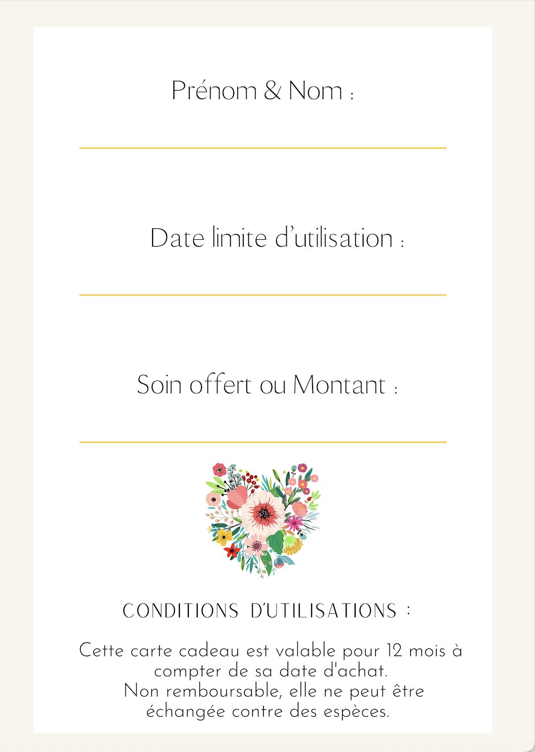 Carte cadeau à imprimer ou à récupérer 💌