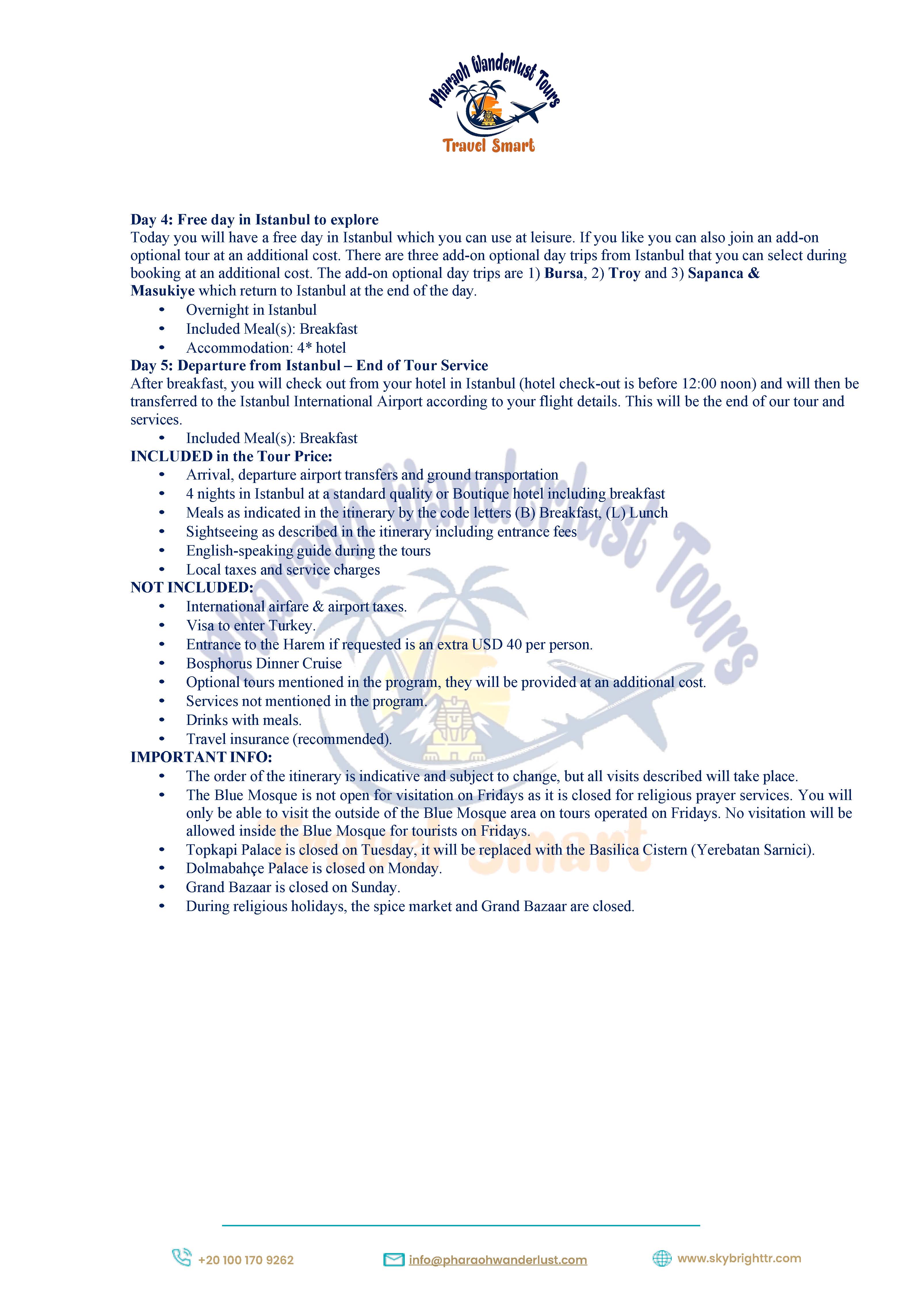 5 Day Istanbul Highlights Tour