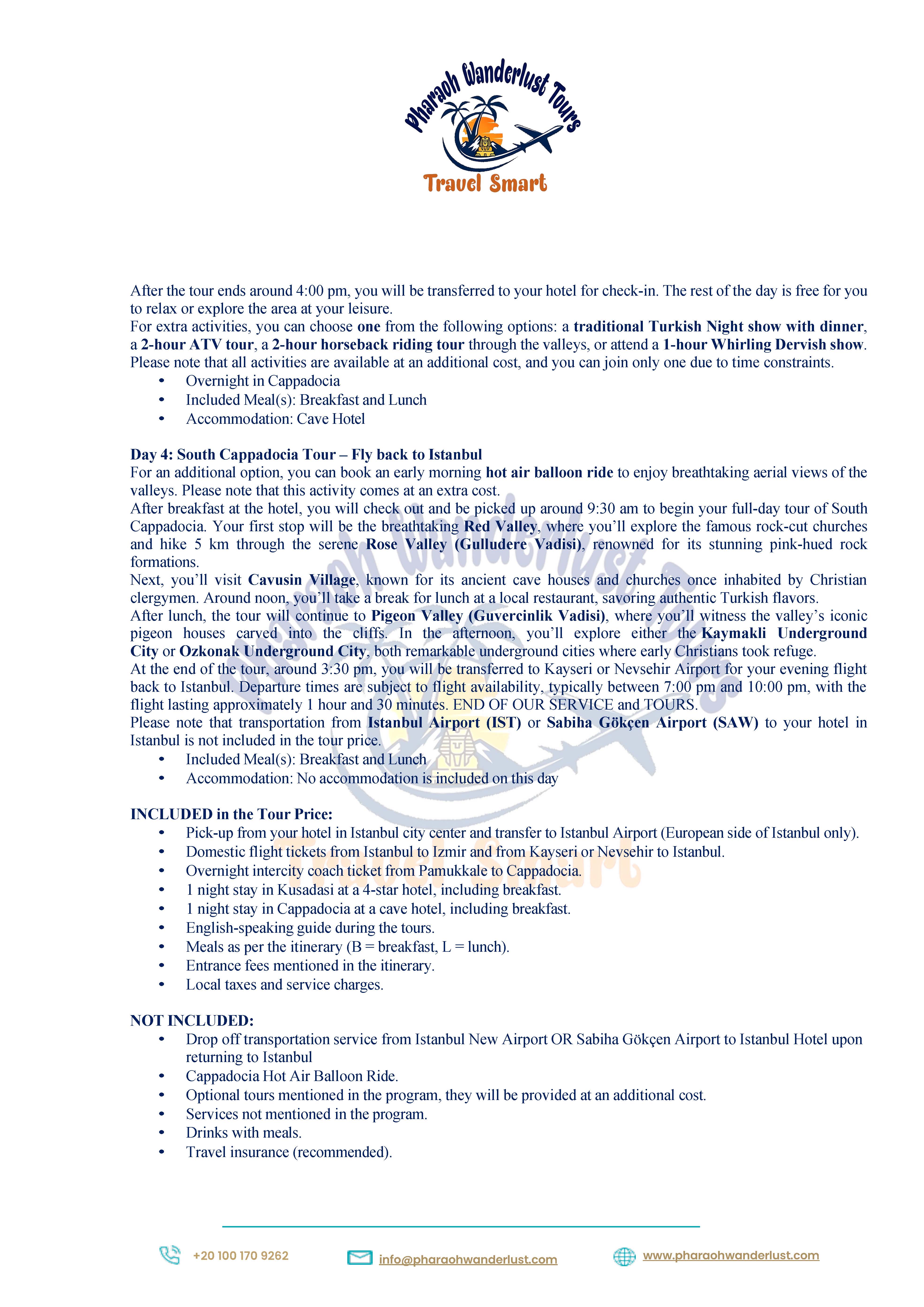 4 Days Ephesus, Pamukkale and Cappadocia Tour from Istanbul by Plane & Bus