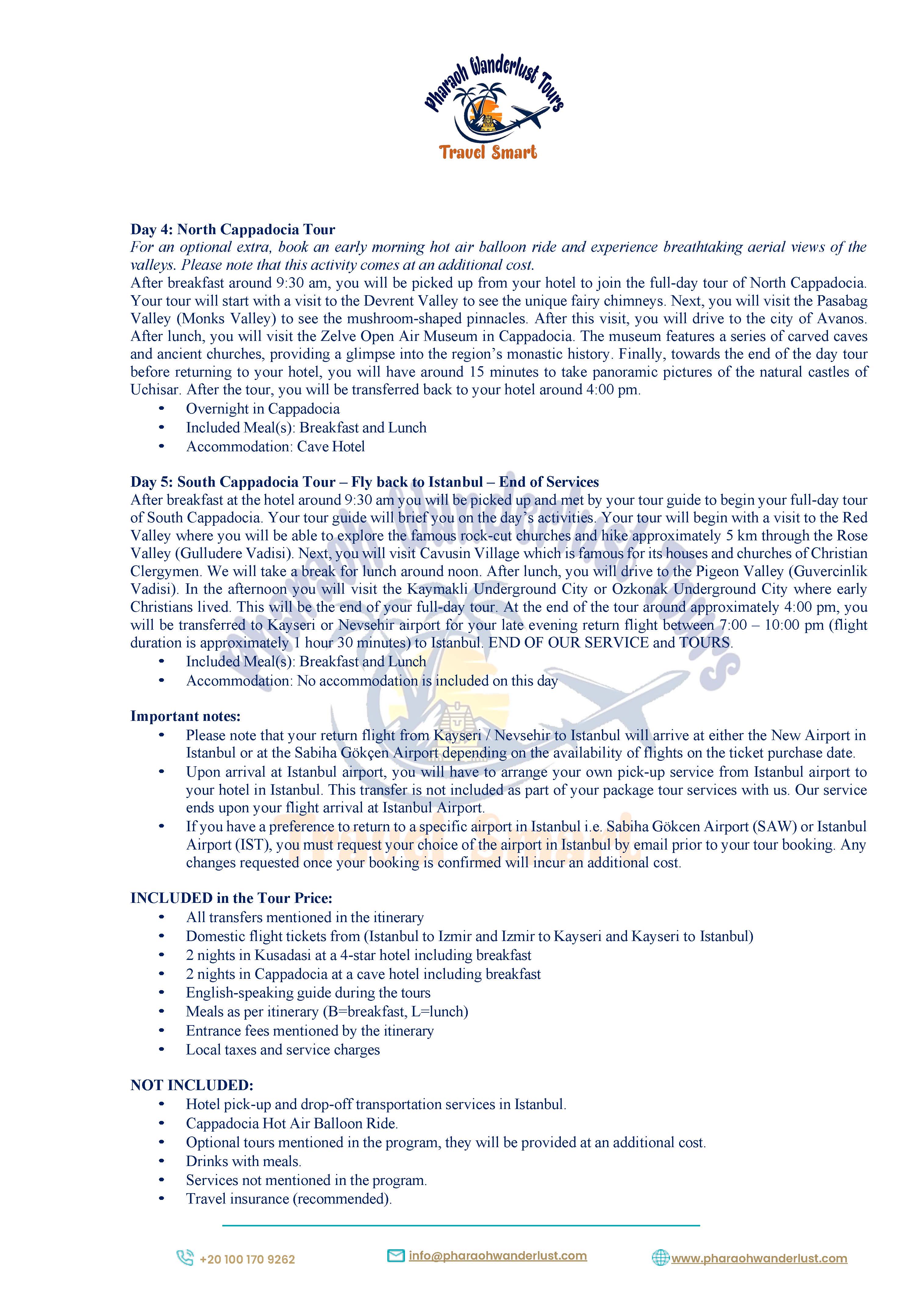 5 Day Pamukkale, Ephesus and Cappadocia Tour starting from Istanbul Airport