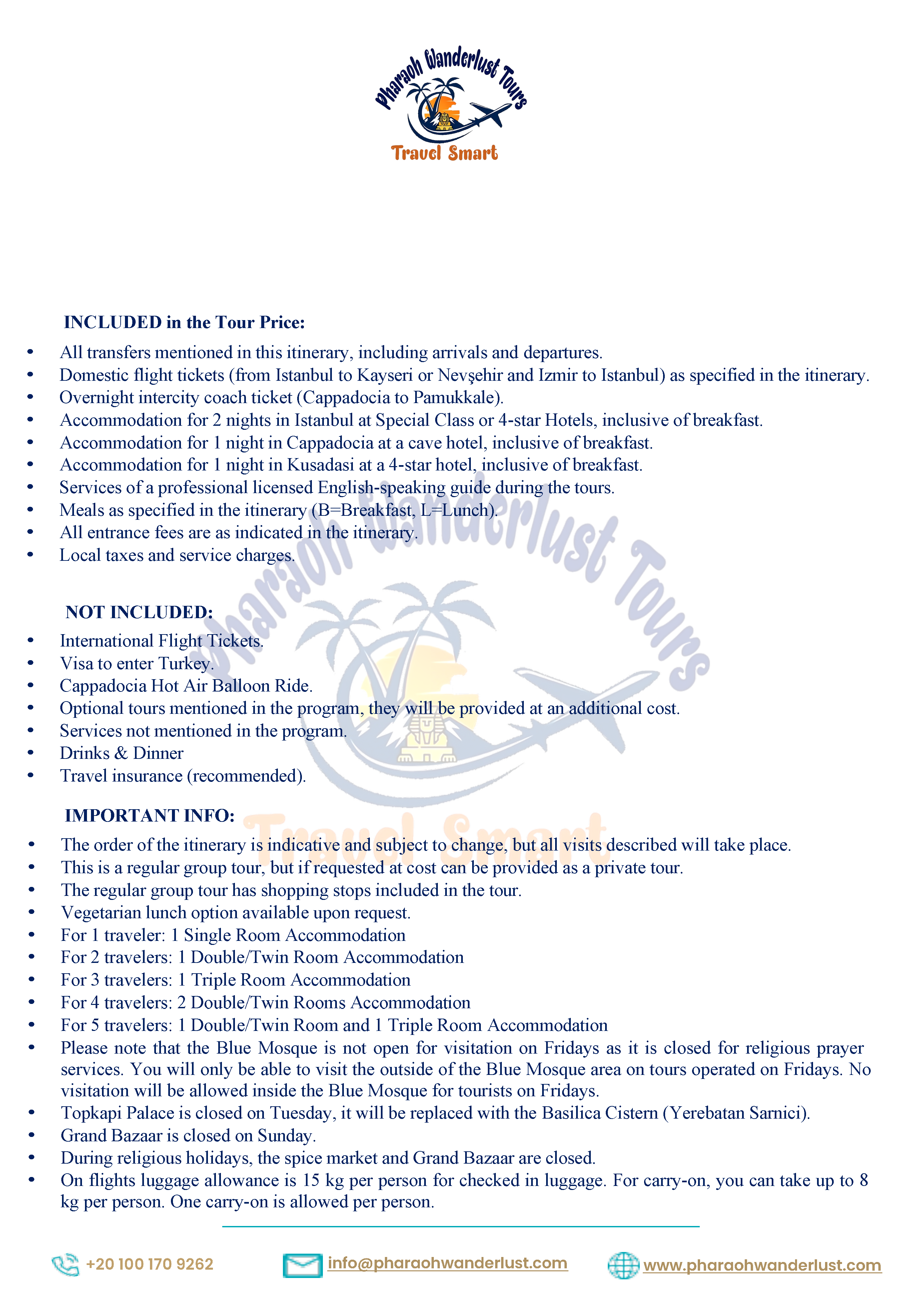 6 Day Istanbul, Cappadocia, Pamukkale and Ephesus Tour