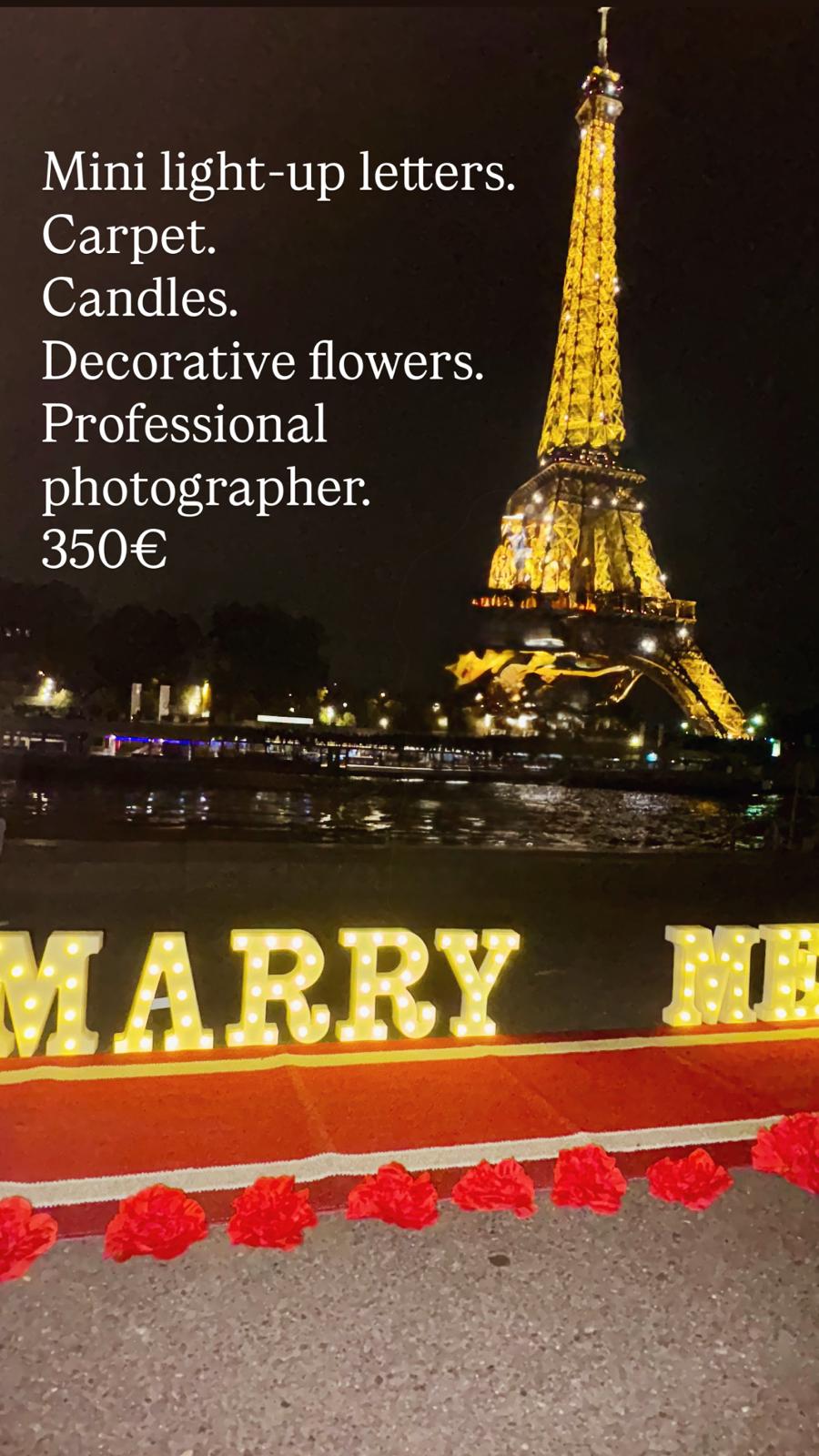 Marry Me Proposal Setup in Paris