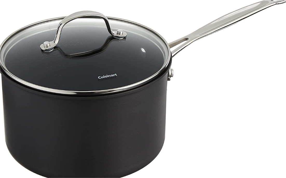 Chef's Classic 4-Quart Nonstick-Hard-Anodized, Saucepan w/Cover