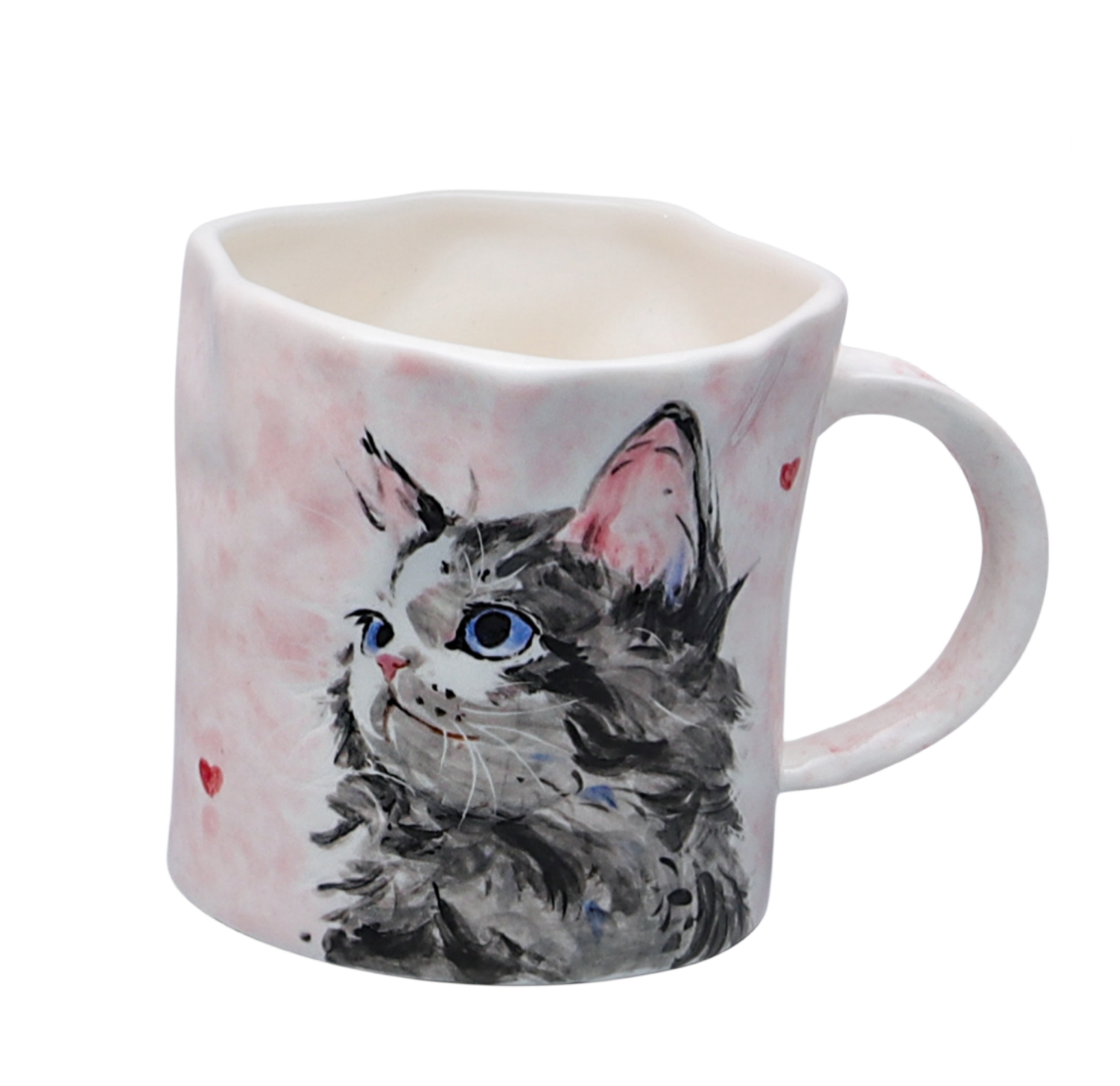 Custom Pet Portrait Hand-Painted Underglaze Art Ceramic Cup