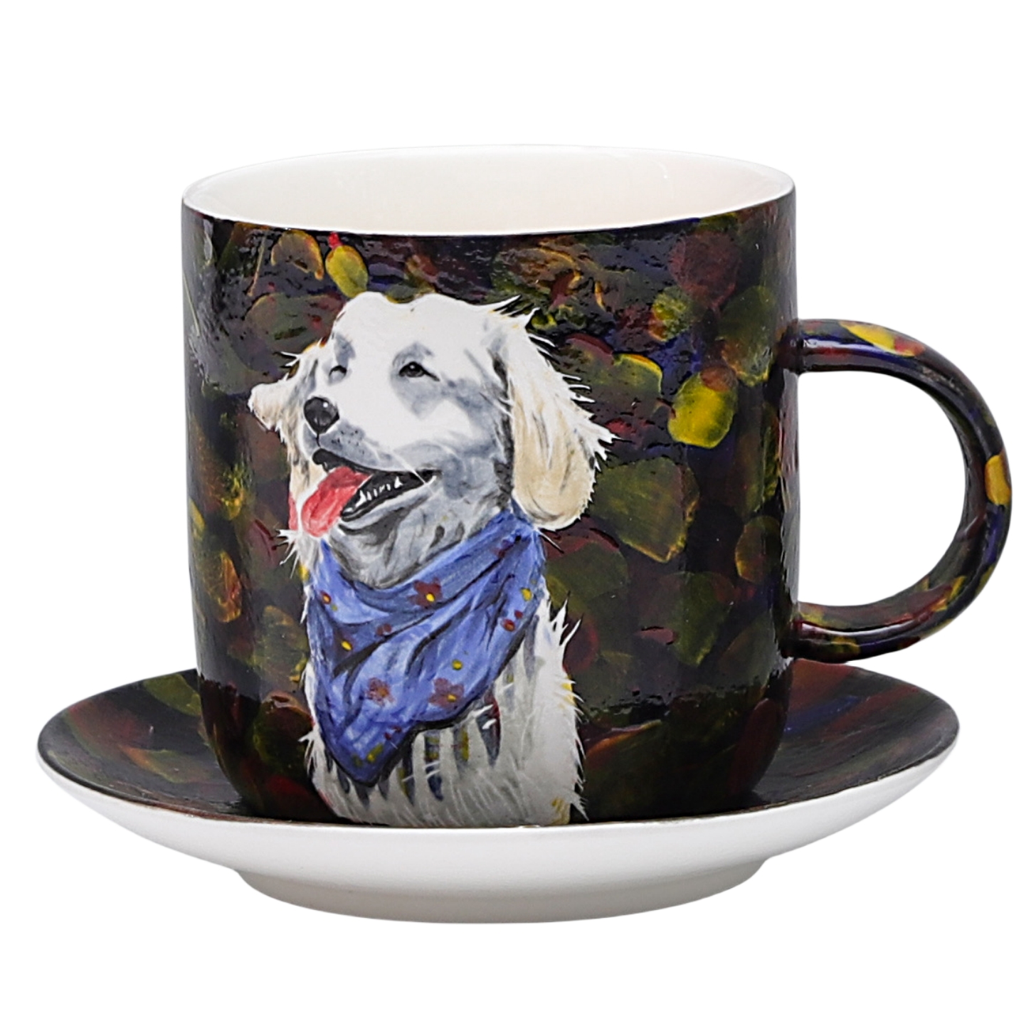 Custom Pet Portrait Hand-Painted Underglaze Art Ceramic Cup
