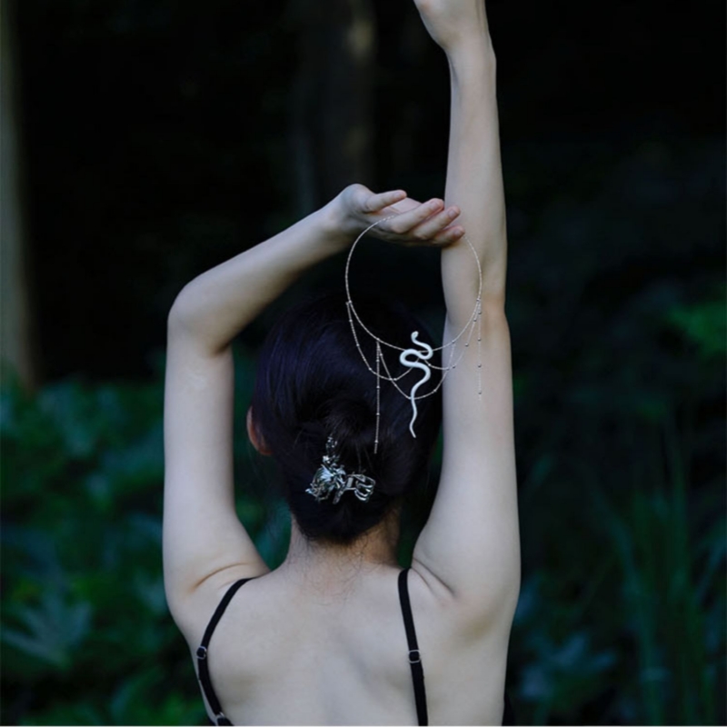 Ceramic Snake 925 Silver Necklace