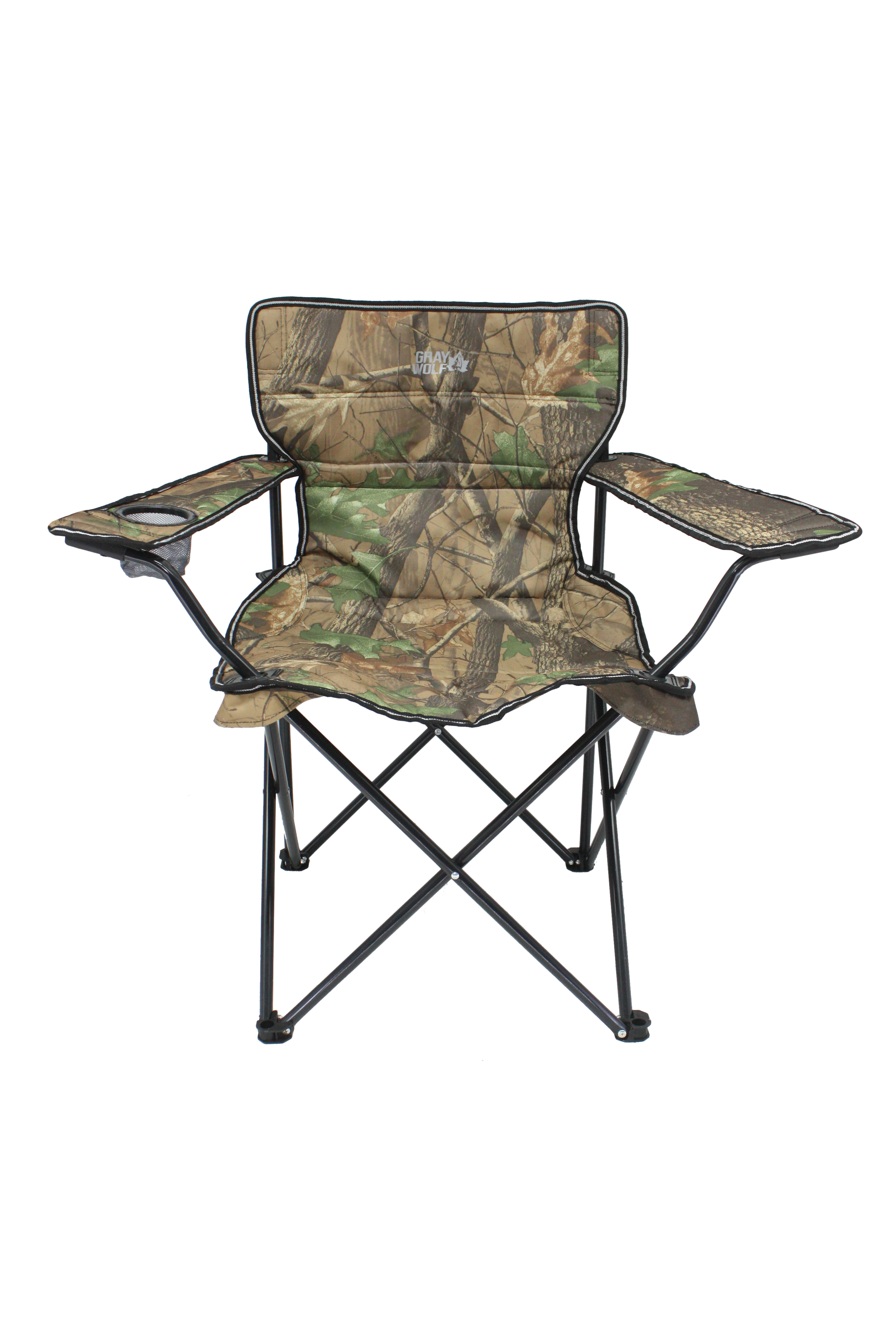 Gray Wolf Bardaklı Kamp  Sandalyesi Ağaç Desen