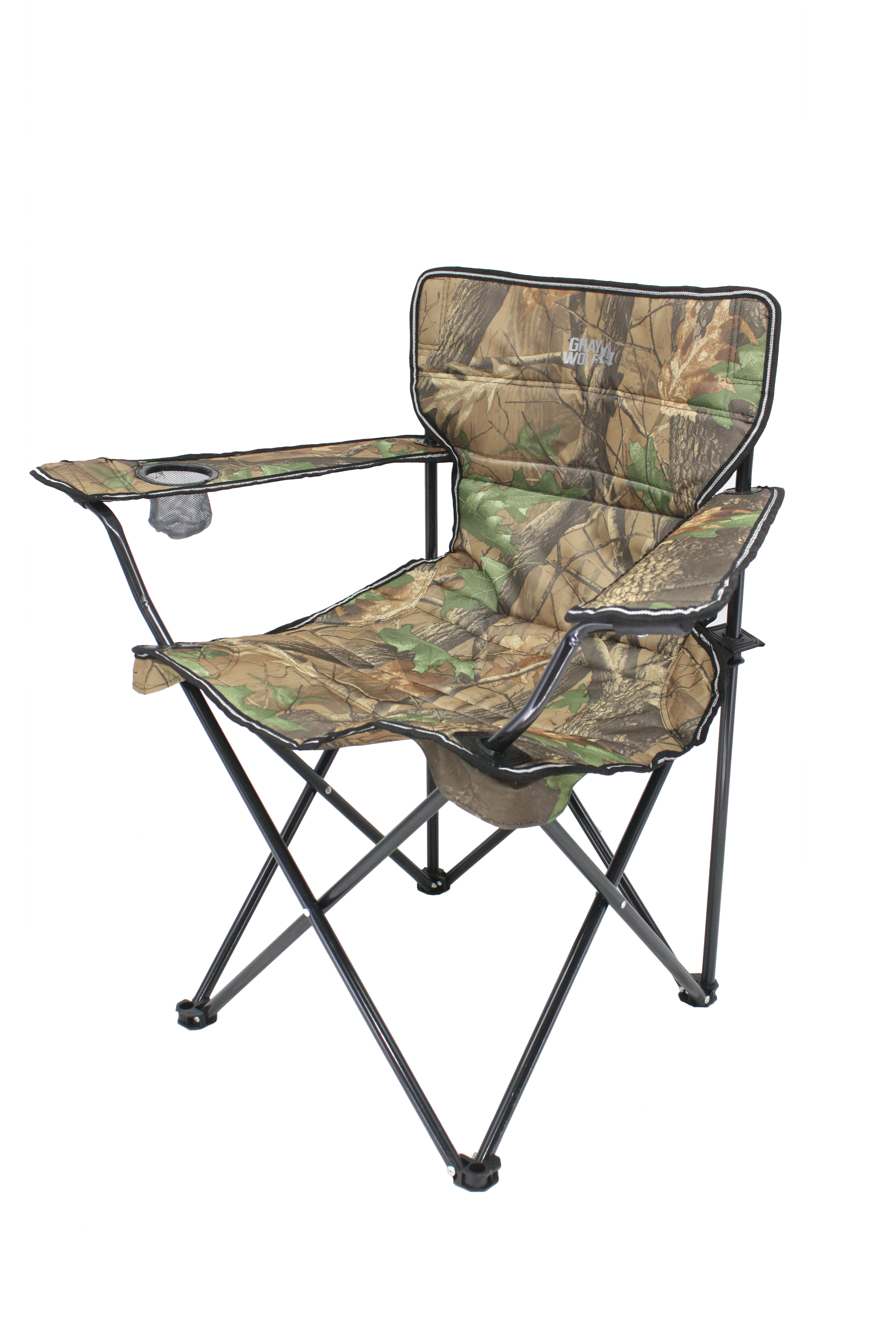 Gray Wolf Bardaklı Kamp  Sandalyesi Ağaç Desen