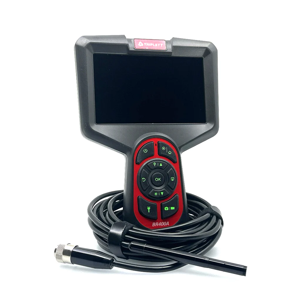 High-Definition Borescope with Dual 8.5mm Waterproof Cameras, 360° Rotating Camera and Display, 5M Cable – (BR400A)