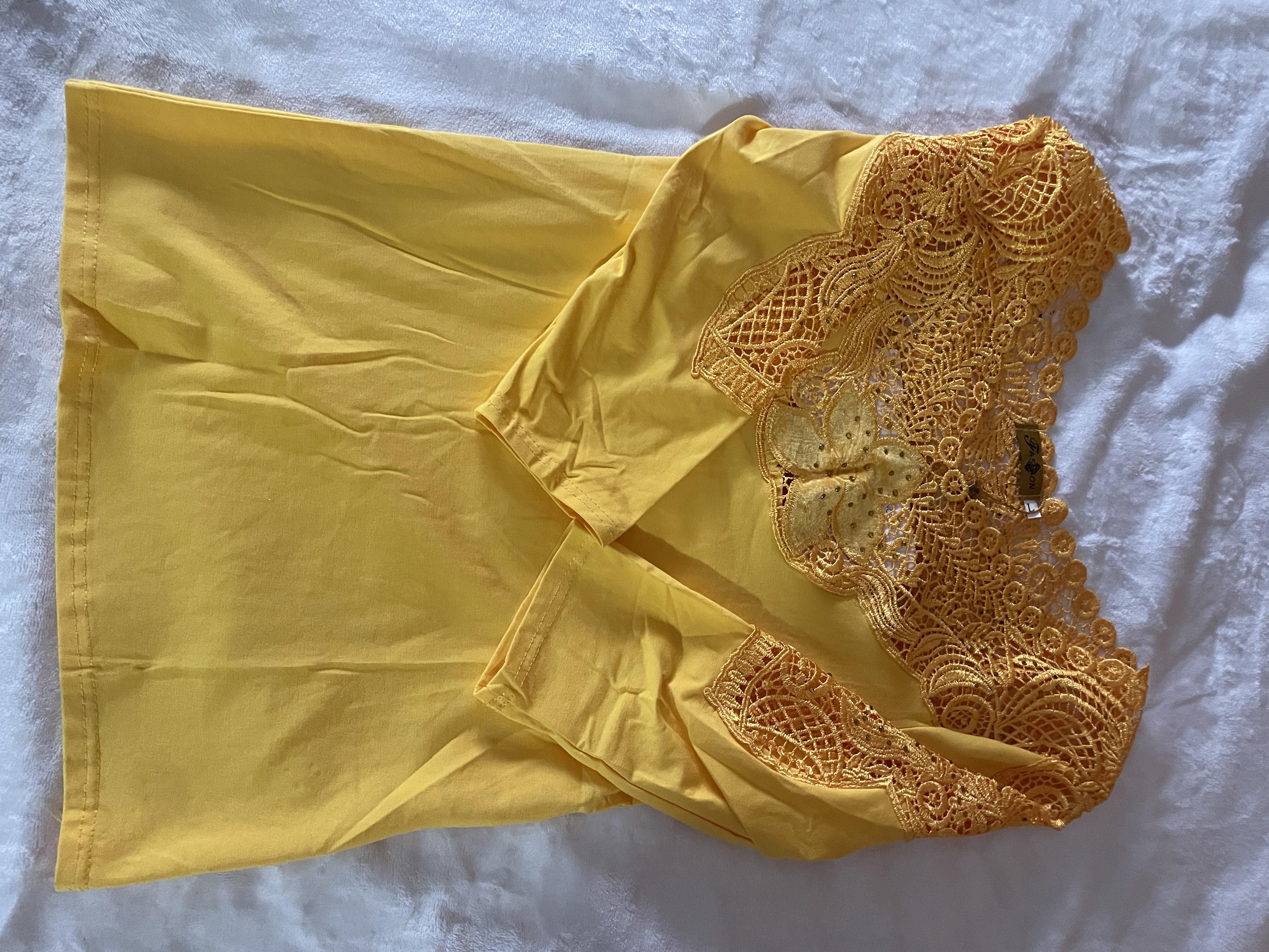 Body coton jaune fleurs 