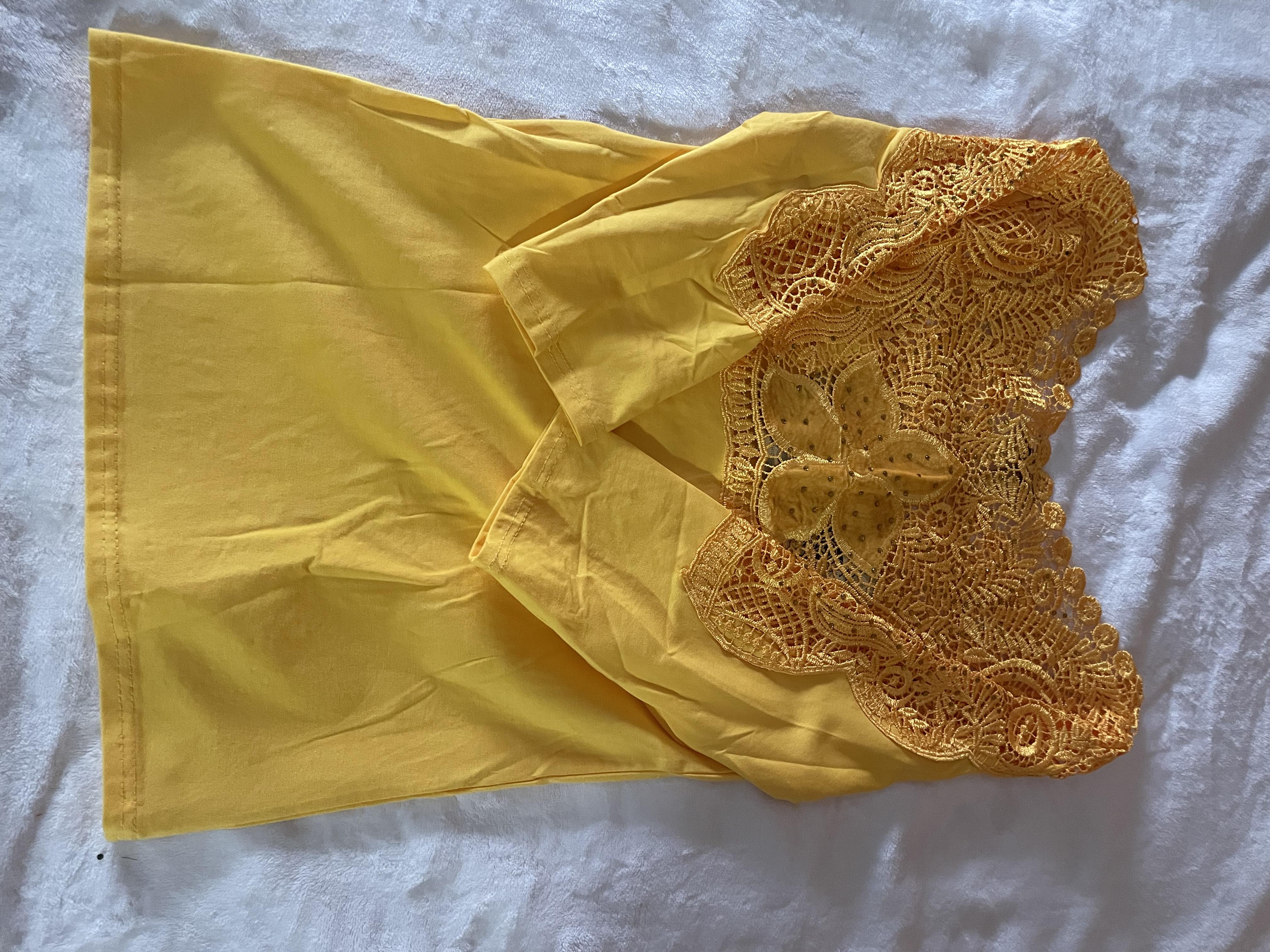 Body coton jaune fleurs 