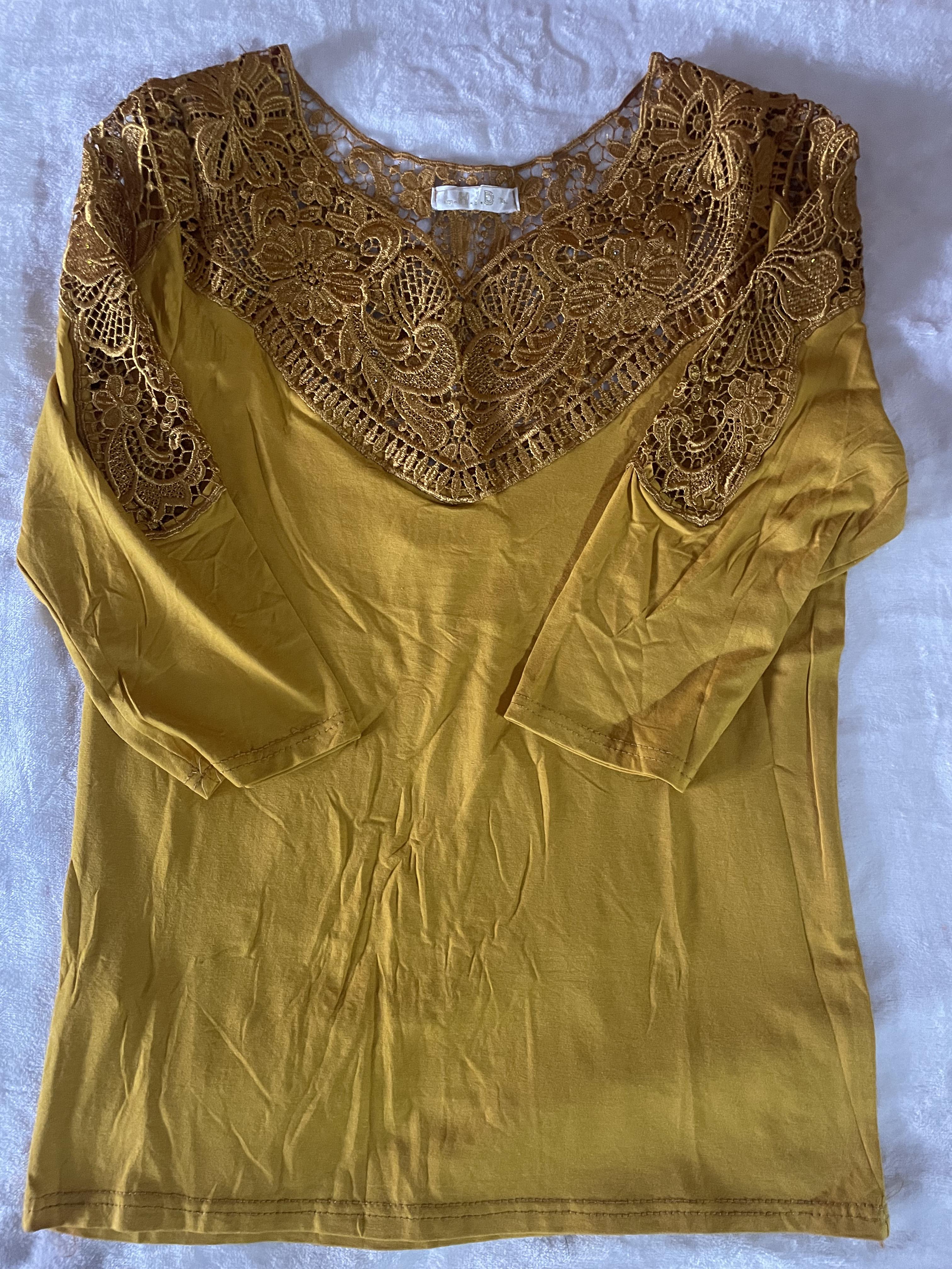 Body coton jaune moutarde