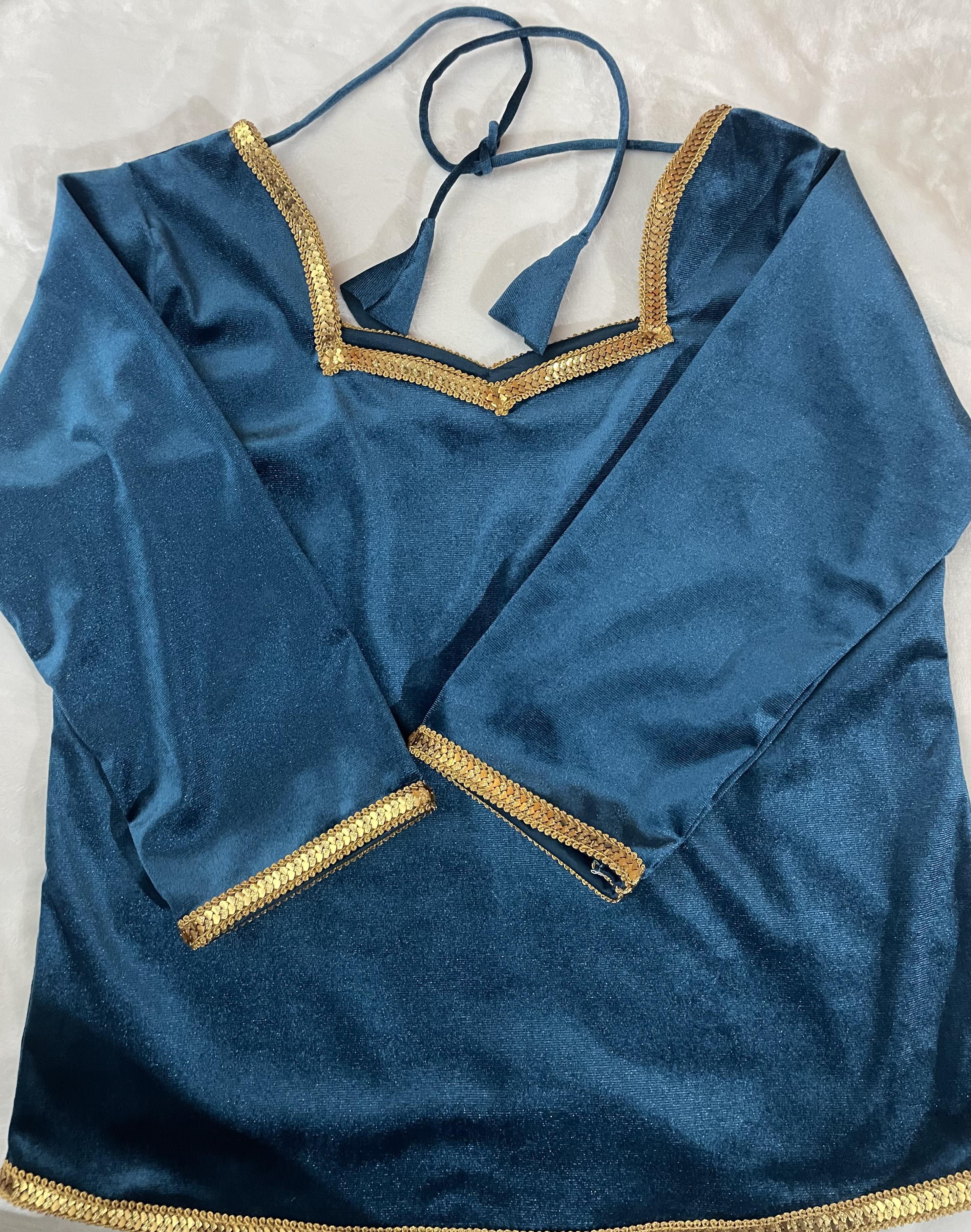 Body velours bleu canard 