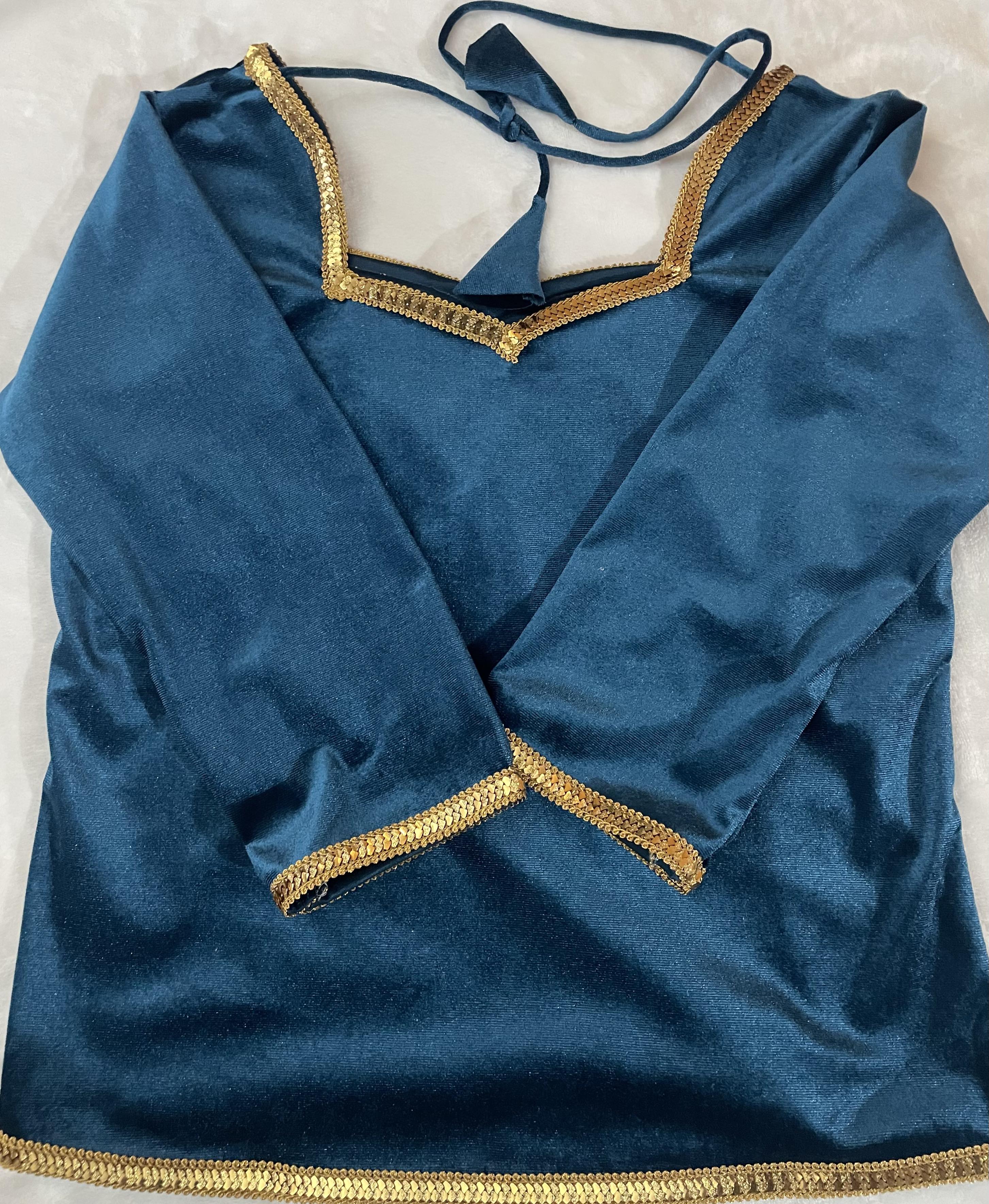 Body velours bleu canard 
