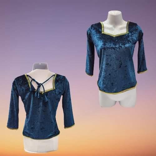 Body velours bleu canard 