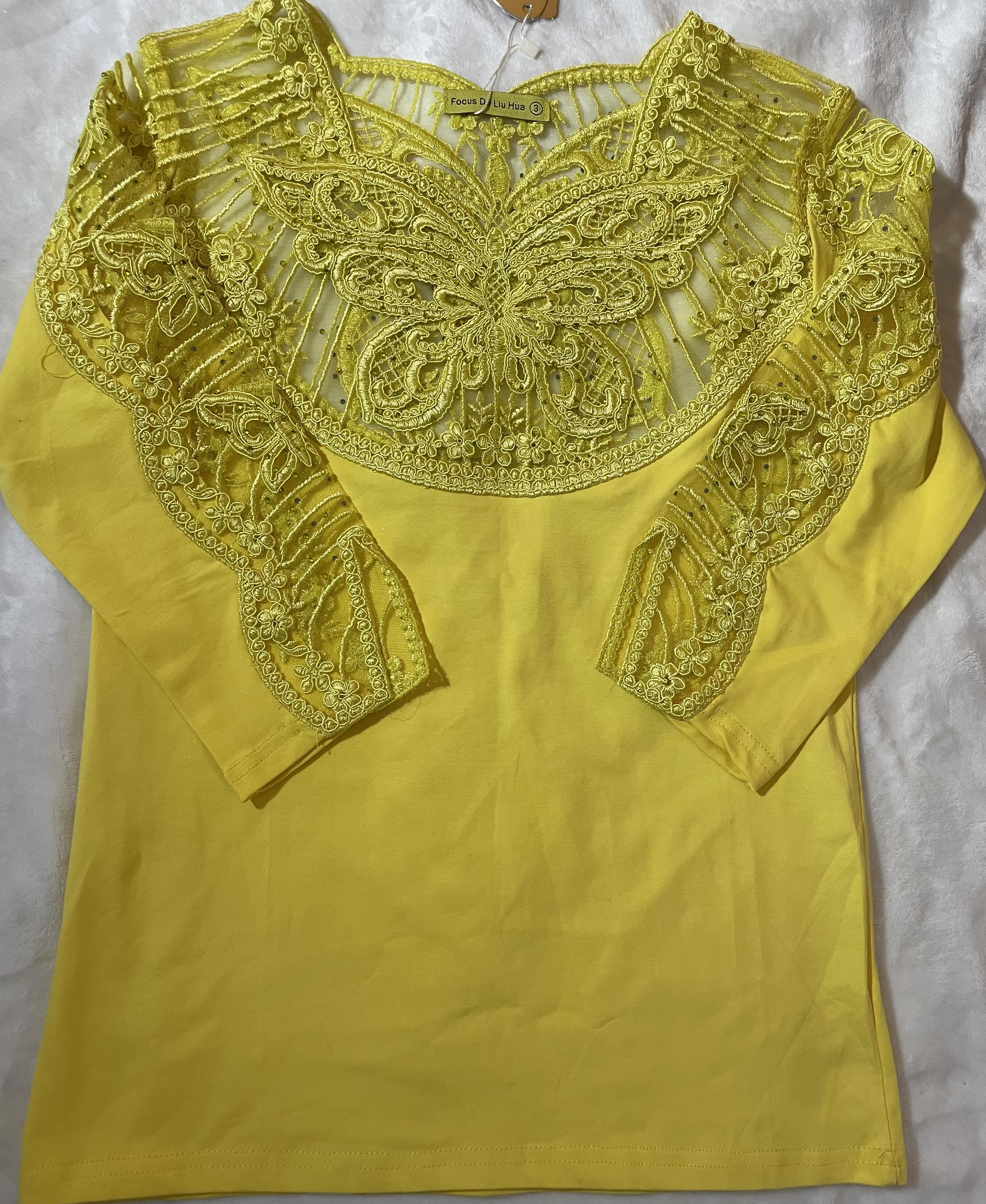 Body coton jaune papillon