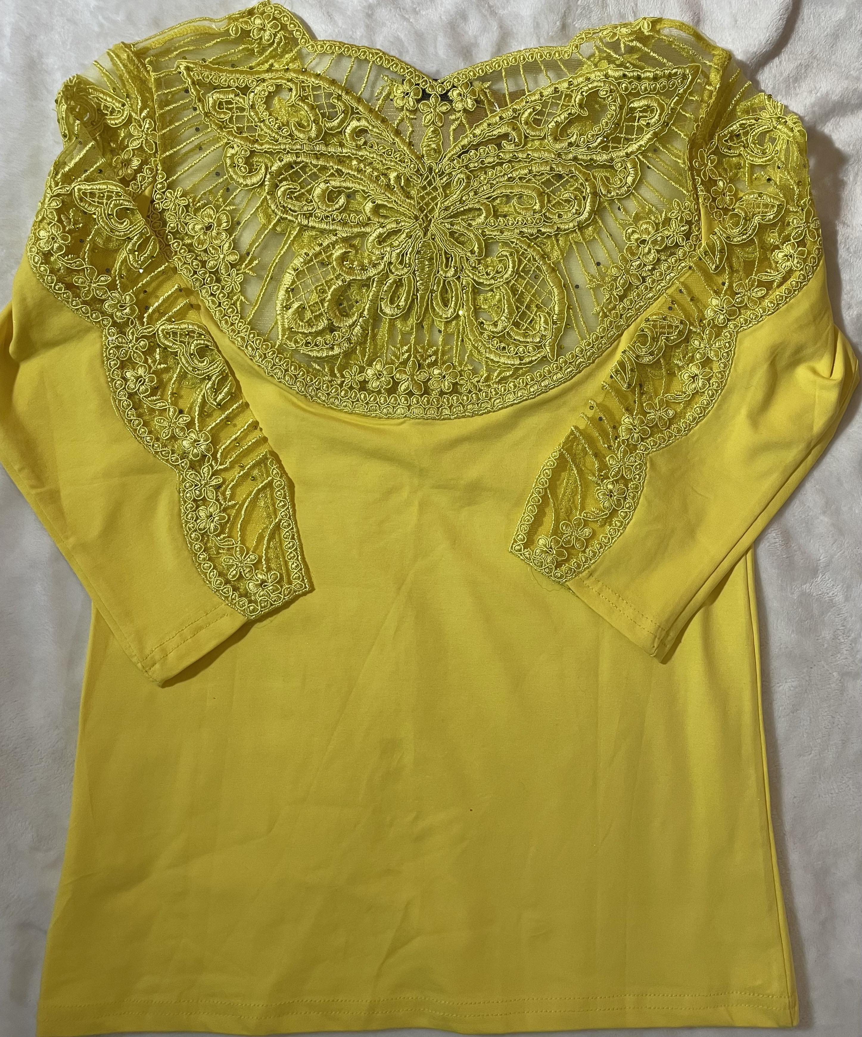 Body coton jaune papillon