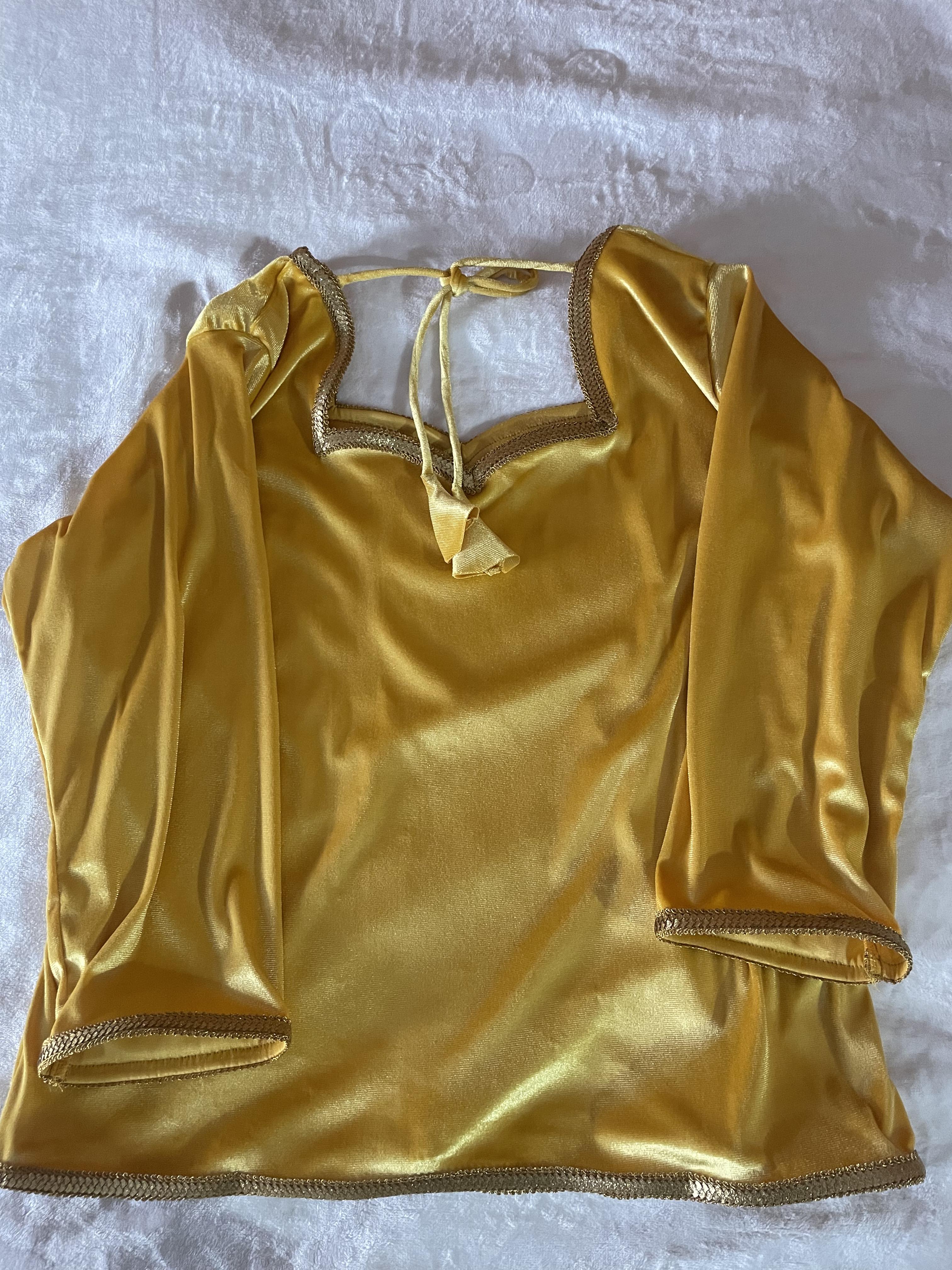 Body velours jaune moutarde