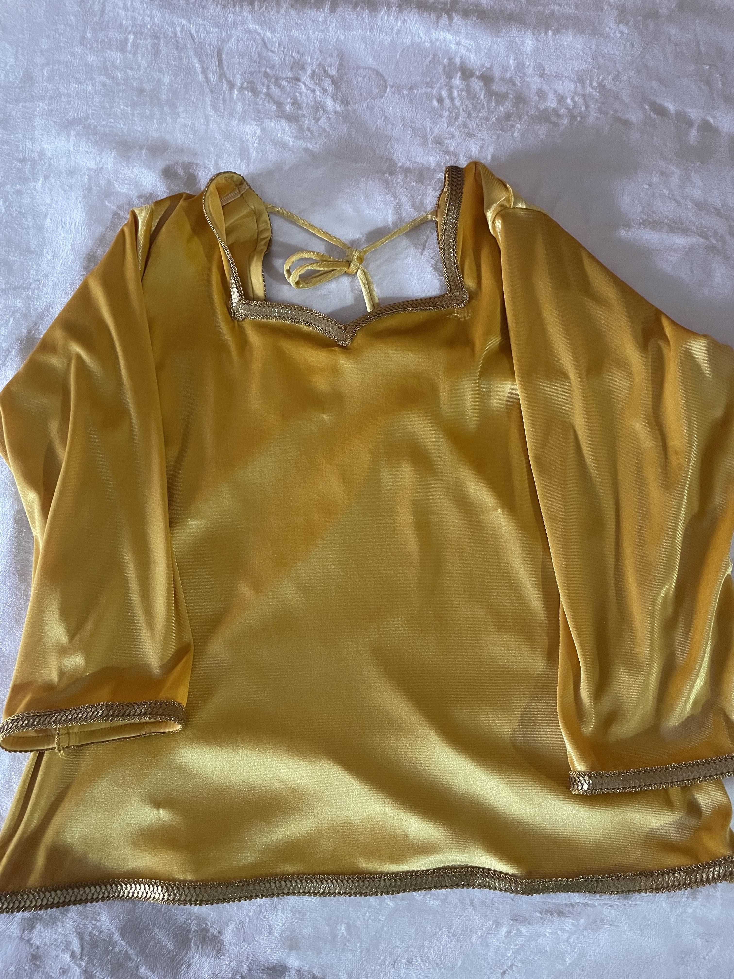 Body velours jaune moutarde