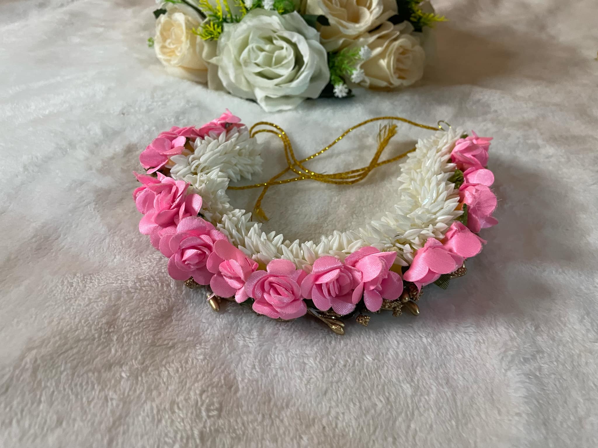 Couronne de fleurs rose N1