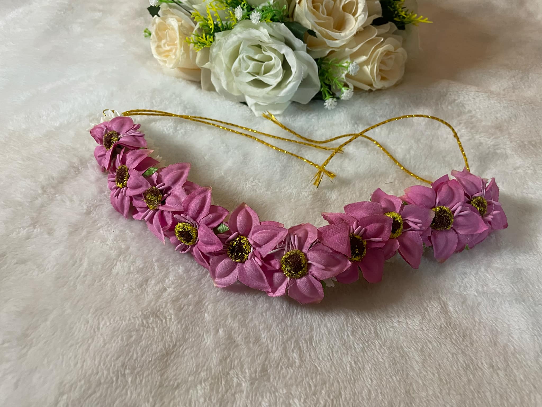 Couronne de fleurs rose N2