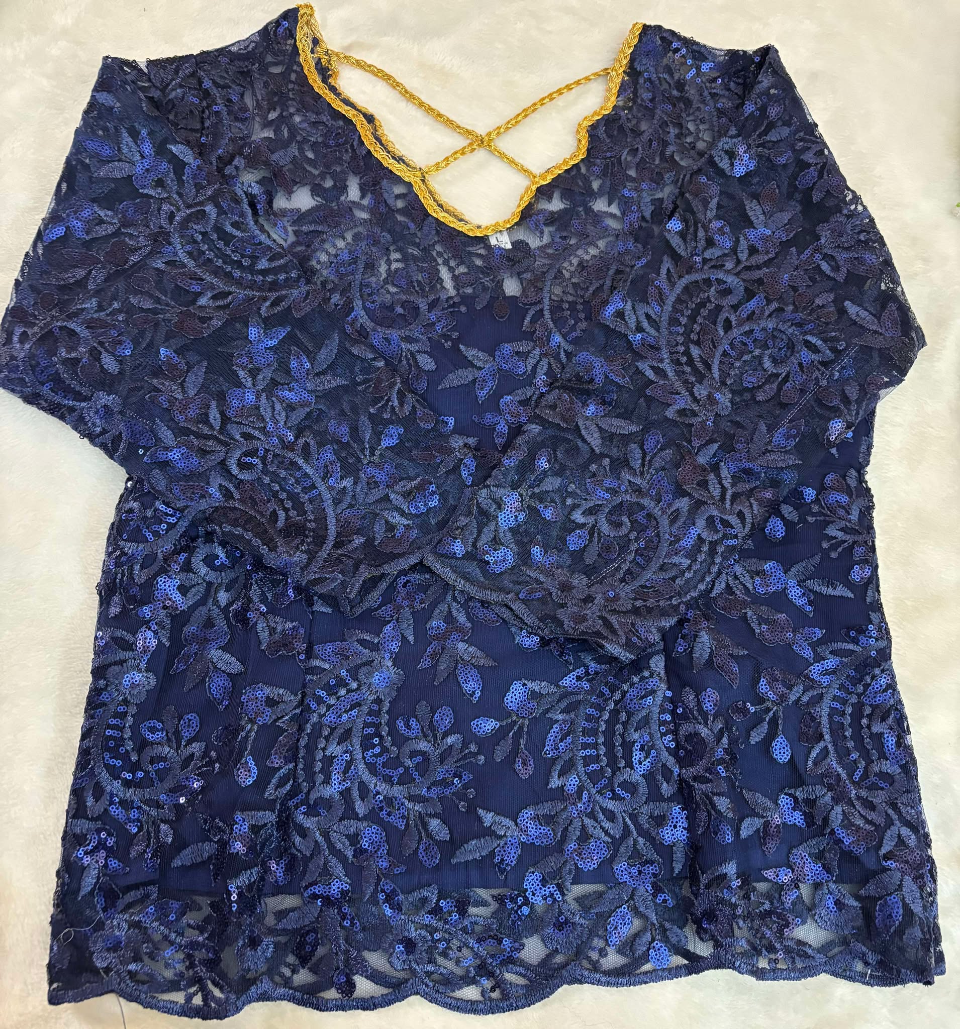 Body dentelle bleu marine