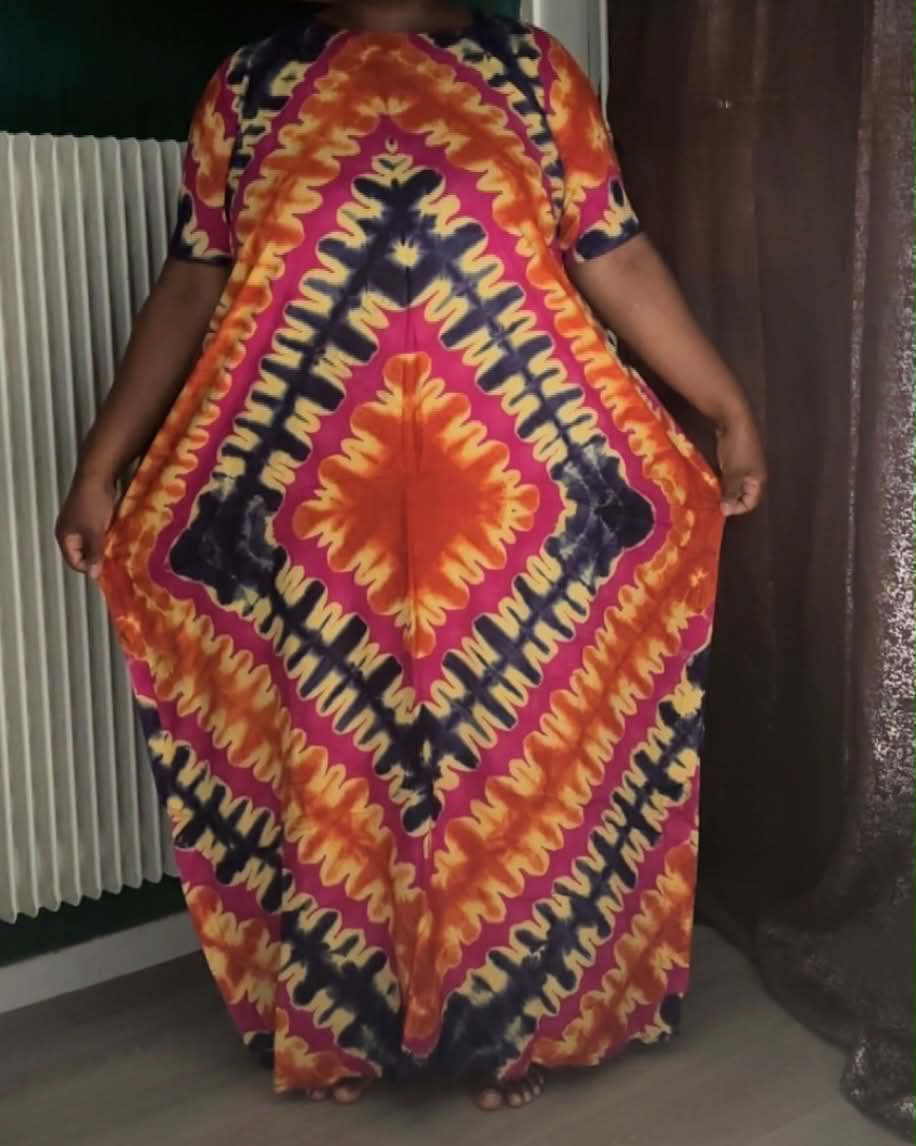 Robe longue bohème colorée
