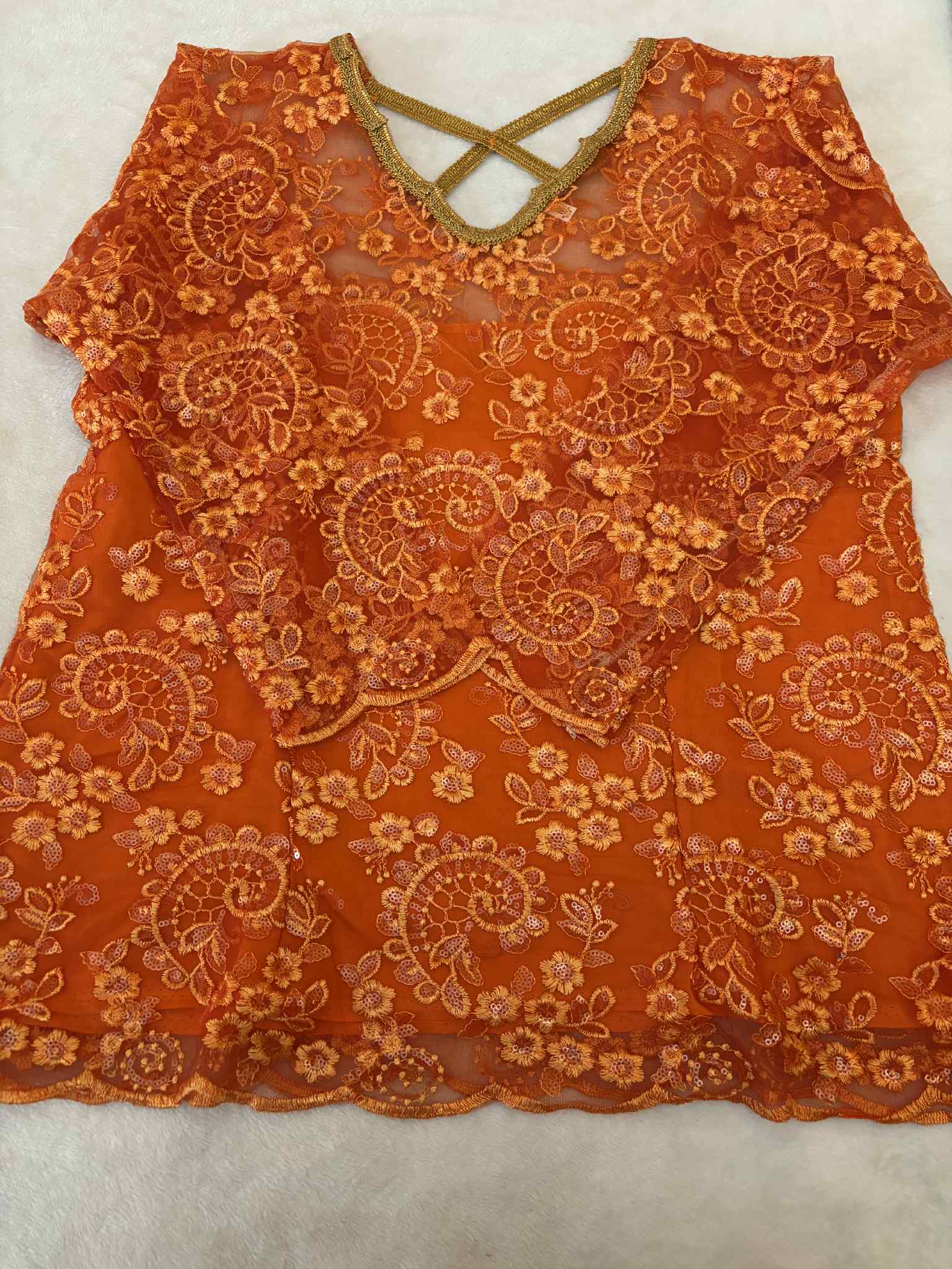 Body dentelle orange