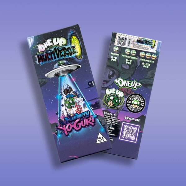 One Up Multiverse Blueberry Yogurt Chocolate Mushroom Bars