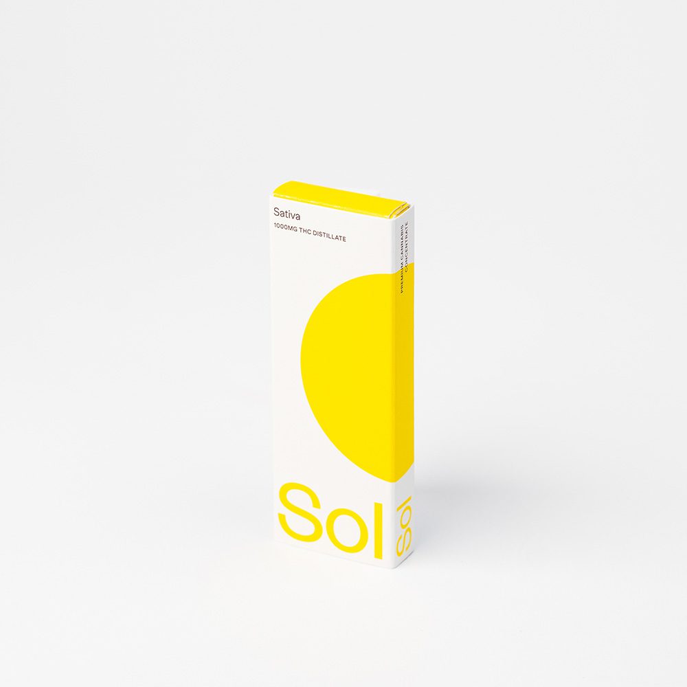 Sol – THC Distillate Cartridge – 1000mg – Sativa (Alaskan Thunder Fuck)
