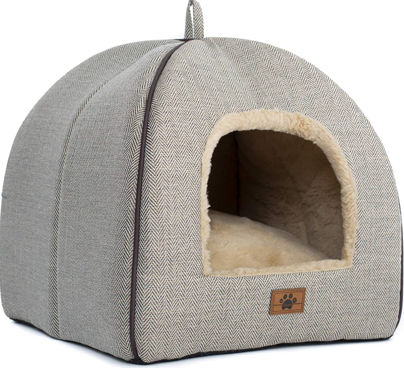 Cat Bed for Indoor Cats - Cat House Tent with Removable Washable Cushioned Pillow, Soft and Self Warming Kitten beds & Furniture, Pet Bed