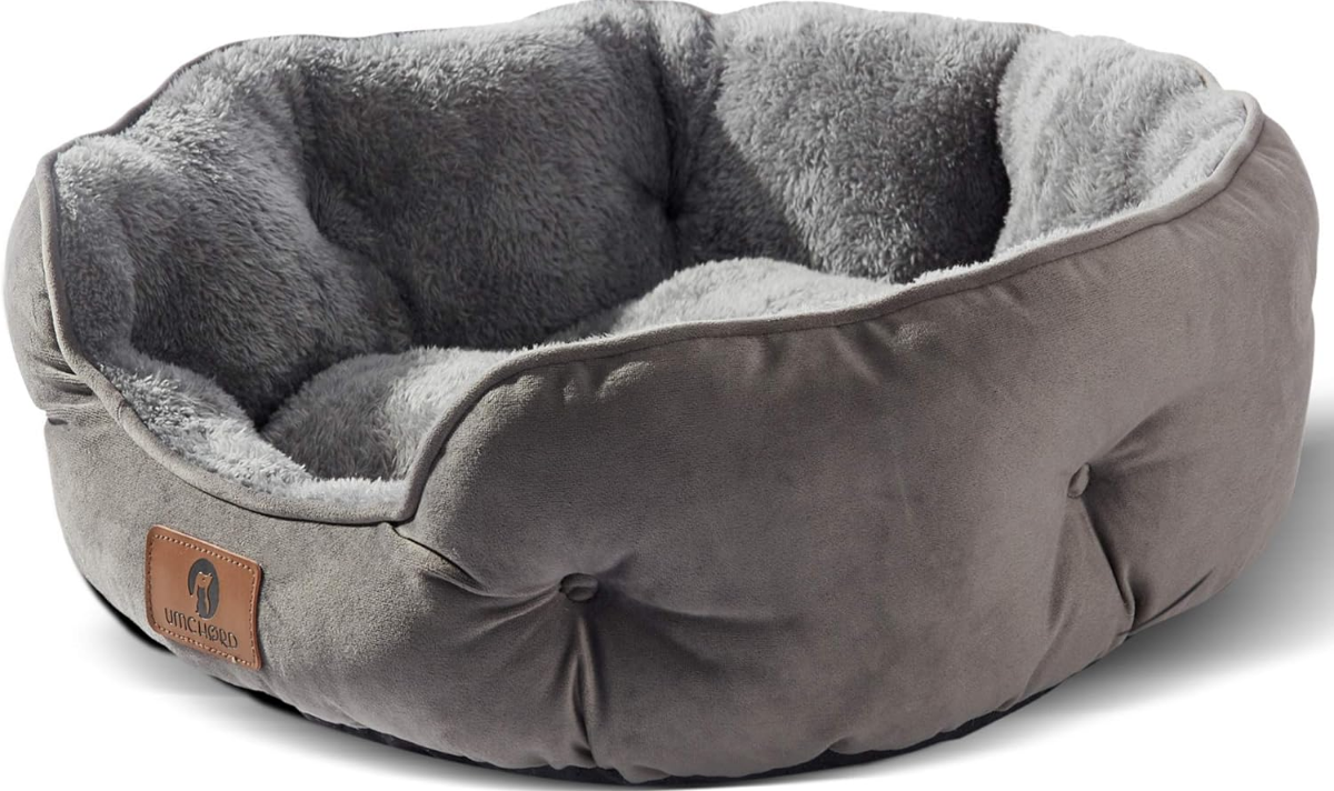 Small Dog Bed for Small Dogs, Cat Beds for Indoor Cats, Pet Bed for Puppy and Kitty, Extra Soft & Machine Washable with Anti-Slip & Water-Resistant Oxford Bottom, Grey, 20 inches