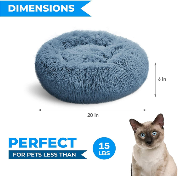 Cat Bed, Cat Beds for Indoor Cats Washable, Small Dog Bed Calming Pet Bed, Cat Beds & Furniture, Large Cat Bed, Kitty Kitten Bed