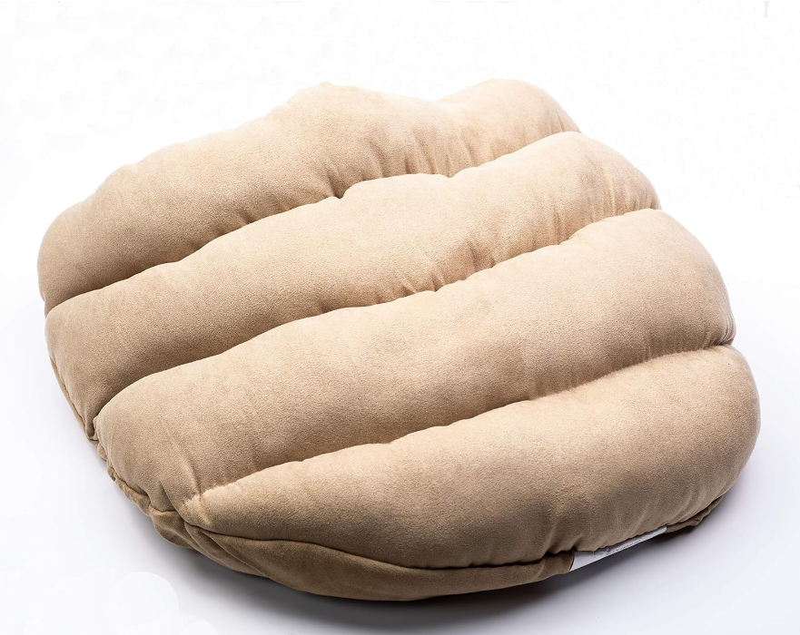 Cuddle Cave Dog Bed for Cats & Small Dogs Calming & Cozy Covered Sleeping Cushion for Cuddlers & Burrowers, Tan, 22.0" L x 17.0" W x 10.0" Th